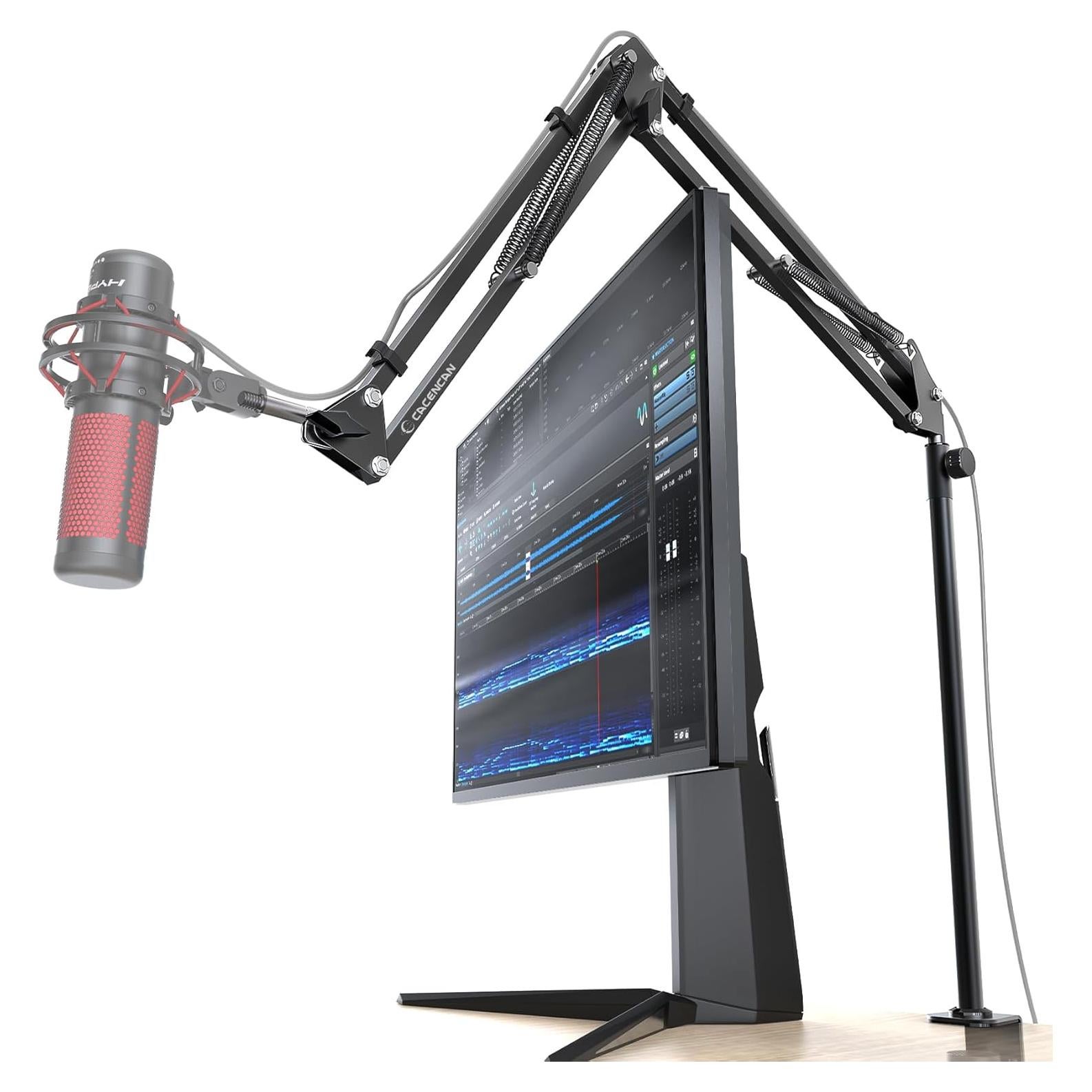 Brazo de Micrófono Plegable M01 Negro para Podcasting y Juegos