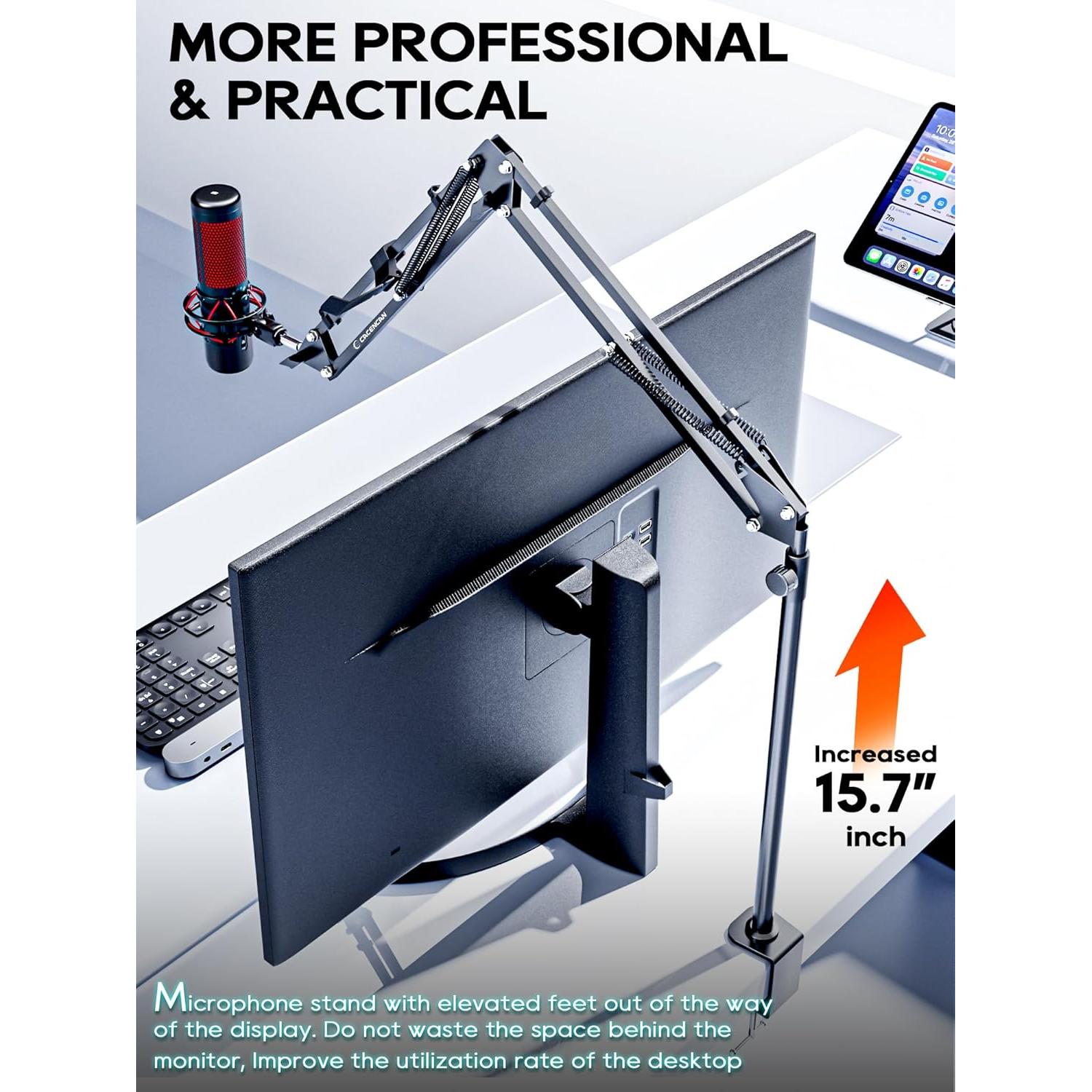 Brazo de Micrófono Plegable M01 Negro para Podcasting y Juegos