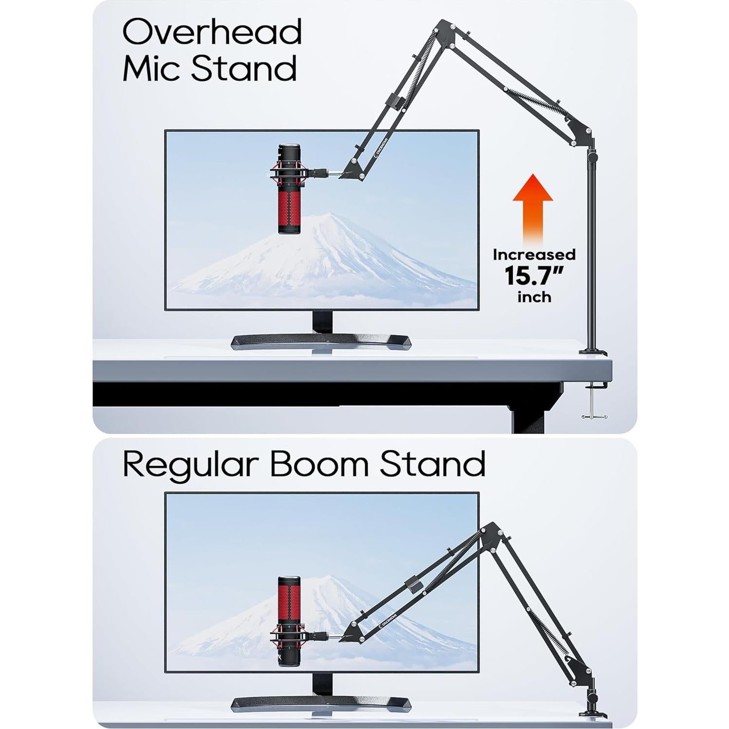 Brazo de Micrófono Plegable M01 Negro para Podcasting y Juegos