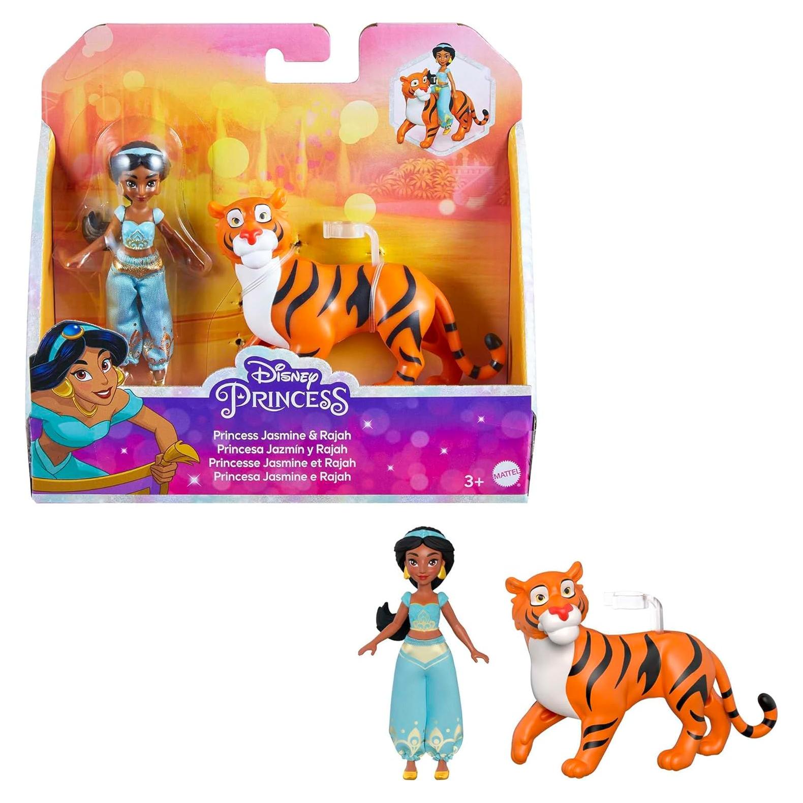 Muñeca Jasmine y Tigre Rajah Disney Aladino 10 cm Mattel