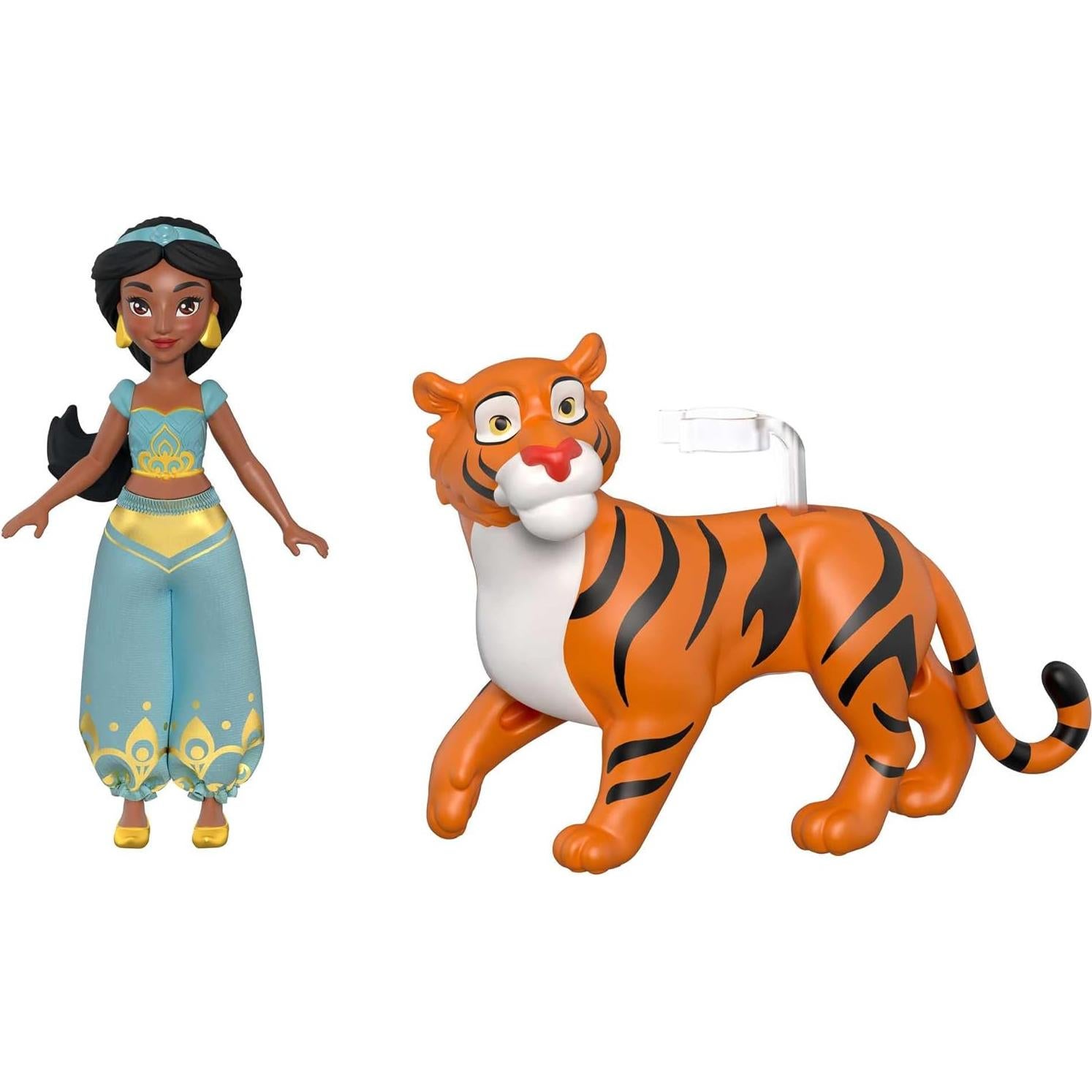 Muñeca Jasmine y Tigre Rajah Disney Aladino 10 cm Mattel