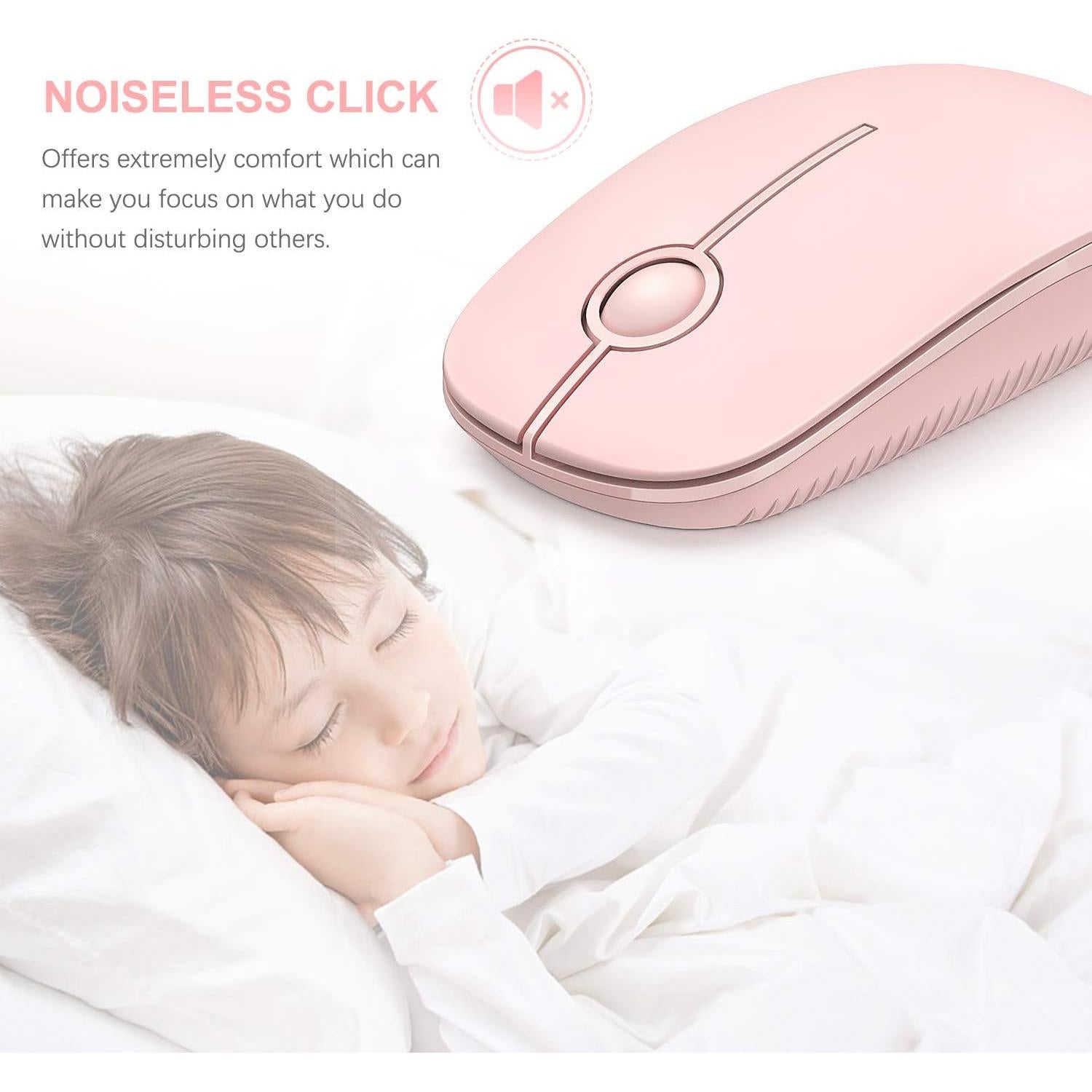 Ratón Inalámbrico Vssoplor MS001 Slim Rosa 2.4G para PC