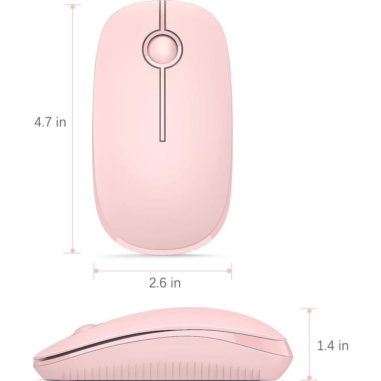 Ratón Inalámbrico Vssoplor MS001 Slim Rosa 2.4G para PC