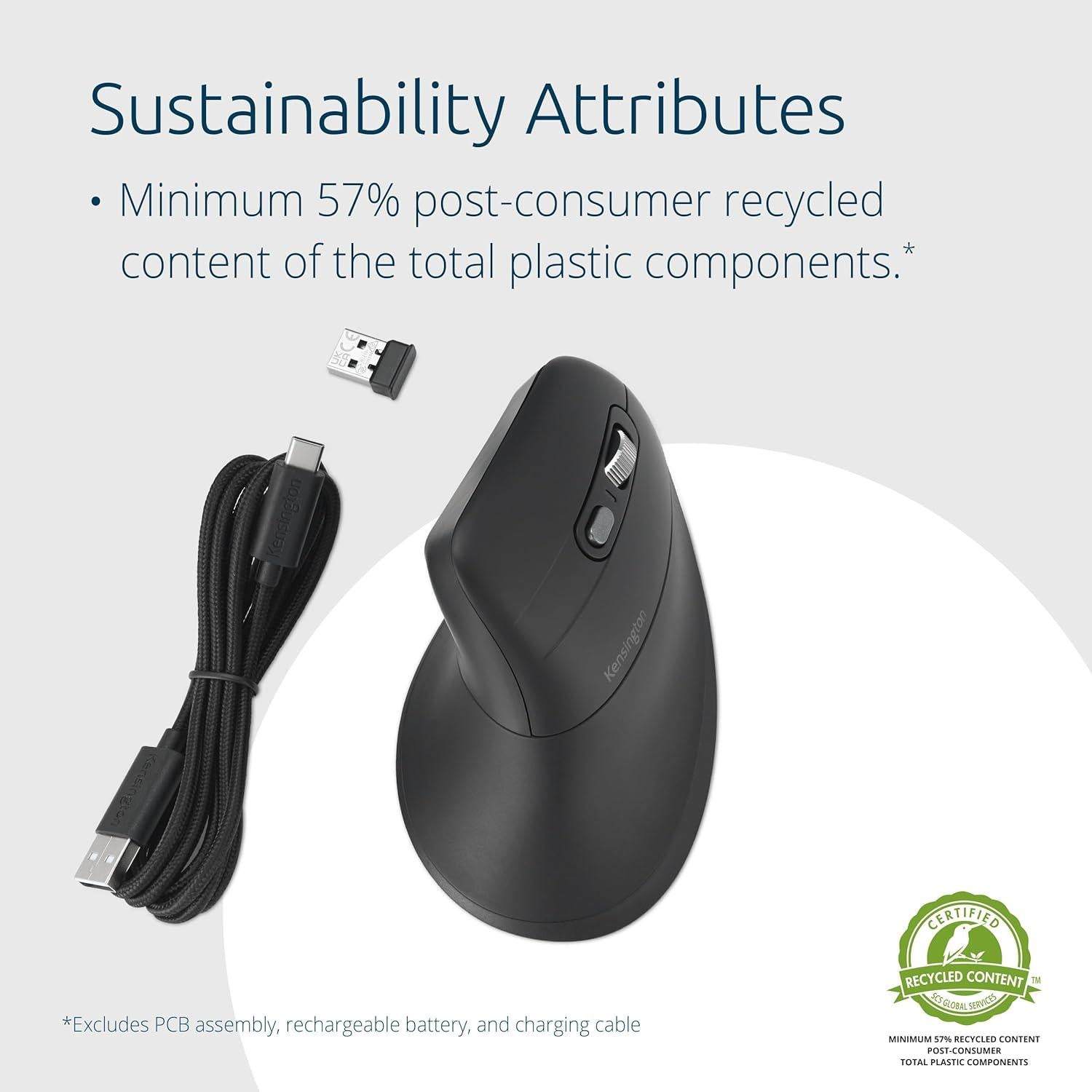 Ratón Inalámbrico Recargable Kensington MY630 EQ Ergonómico