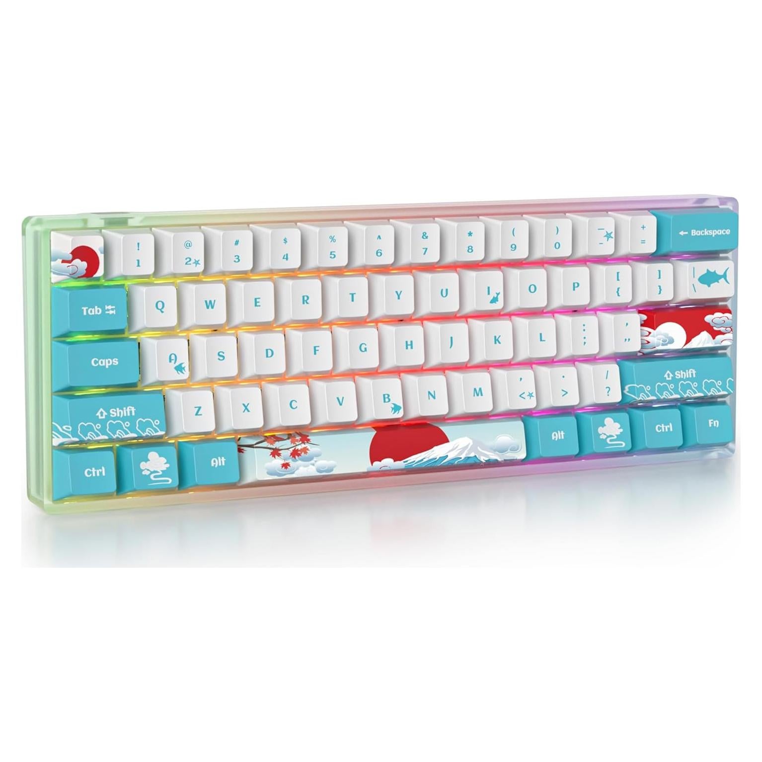 Teclado Mecánico Guffercty 60% Gateron Óptico Marrón 61 Teclas