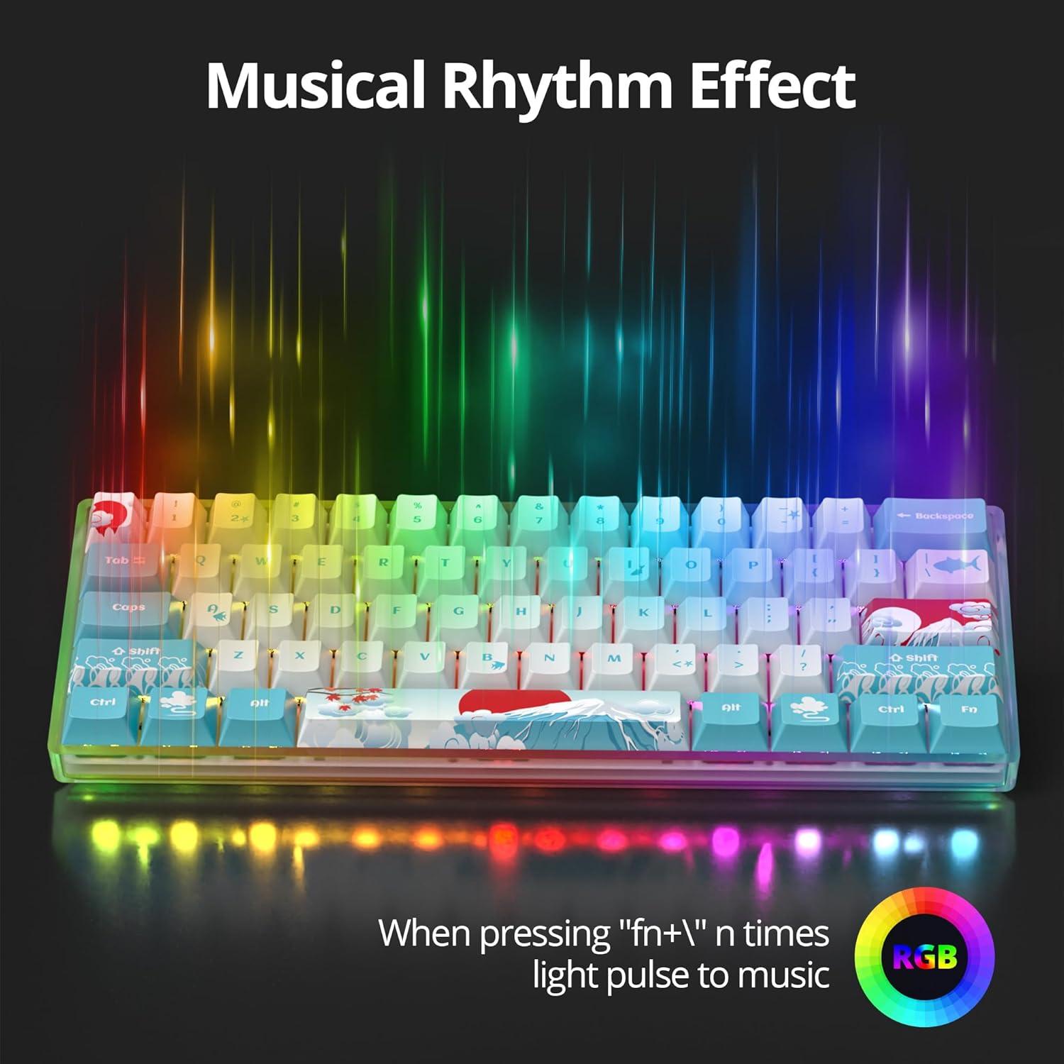 Teclado Mecánico Guffercty 60% Gateron Óptico Marrón 61 Teclas