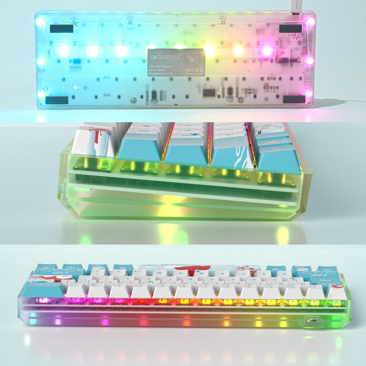 Teclado Mecánico Guffercty 60% Gateron Óptico Marrón 61 Teclas