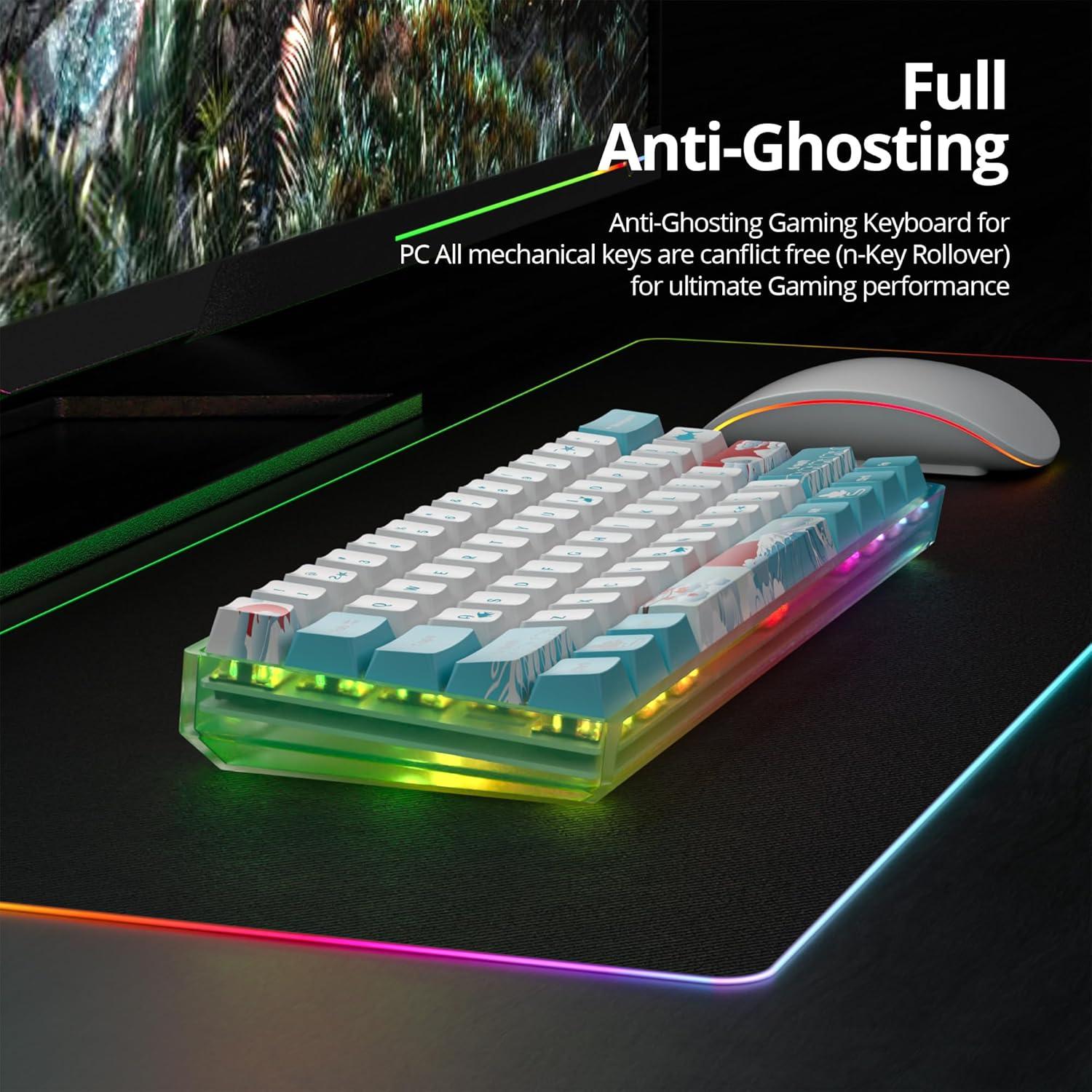 Teclado Mecánico Guffercty 60% Gateron Óptico Marrón 61 Teclas