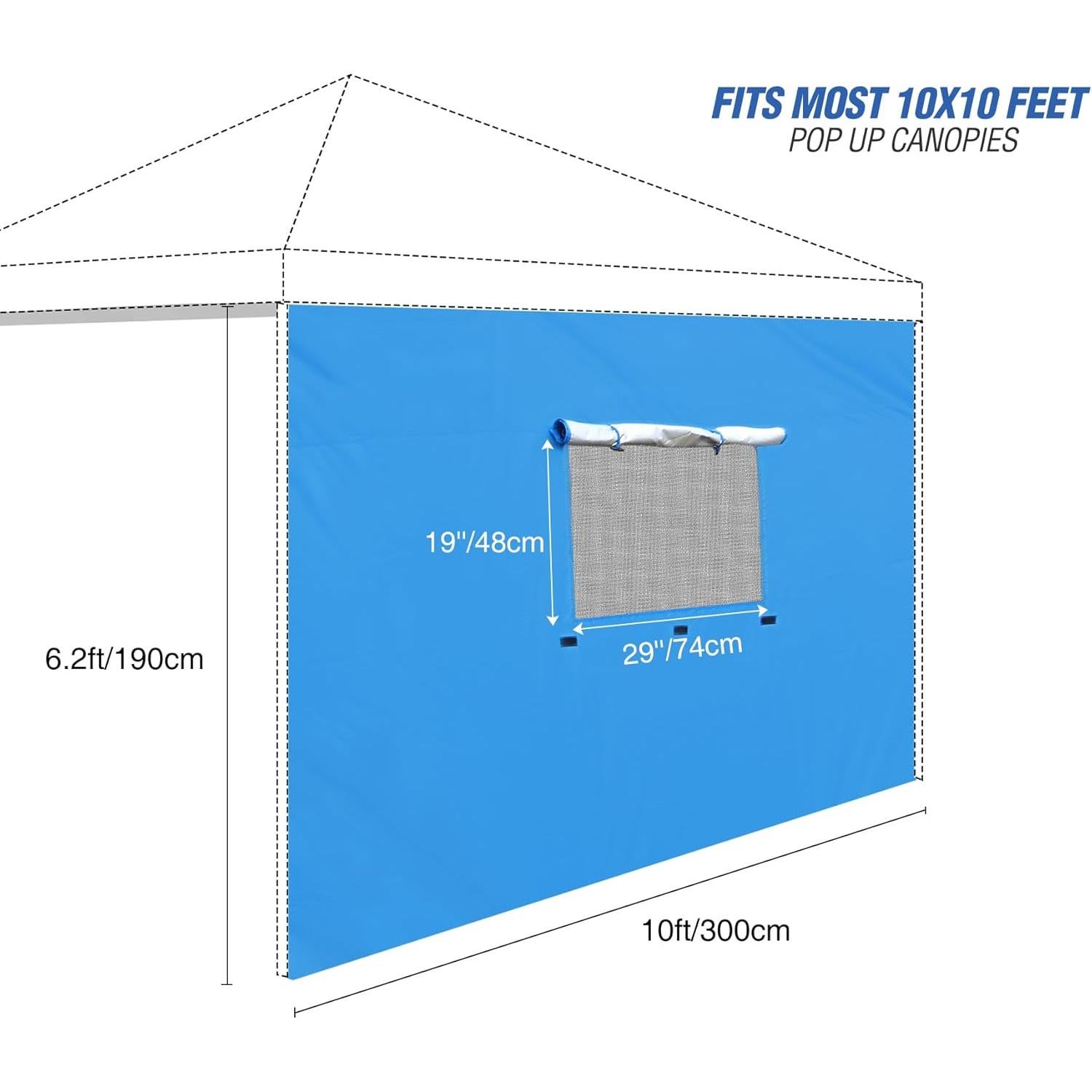 Pared Lateral Instantánea REDCAMP para Carpa 10x3 m Caqui/Azul/Blanco/Negro