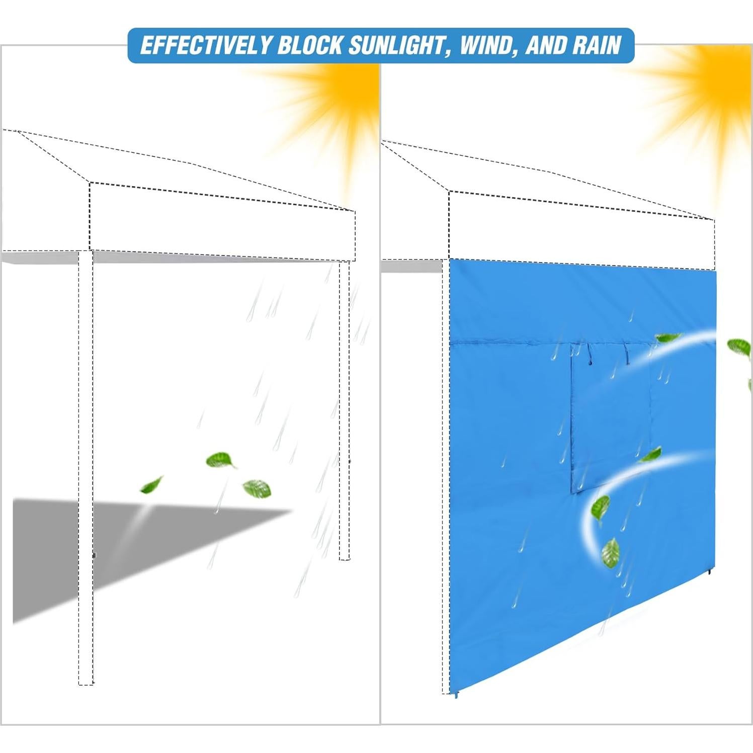 Pared Lateral Instantánea REDCAMP para Carpa 10x3 m Caqui/Azul/Blanco/Negro