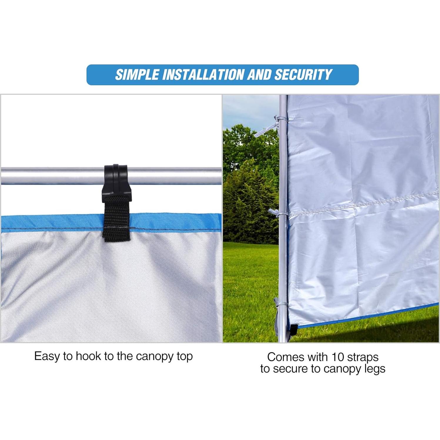 Pared Lateral Instantánea REDCAMP para Carpa 10x3 m Caqui/Azul/Blanco/Negro