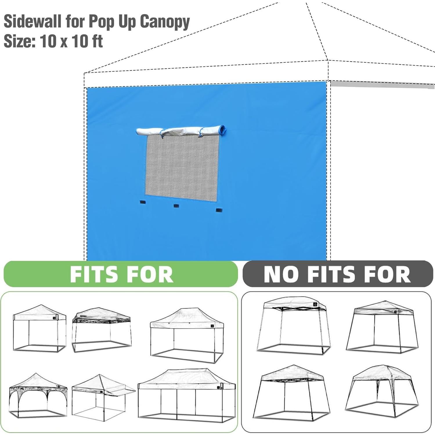 Pared Lateral Instantánea REDCAMP para Carpa 10x3 m Caqui/Azul/Blanco/Negro
