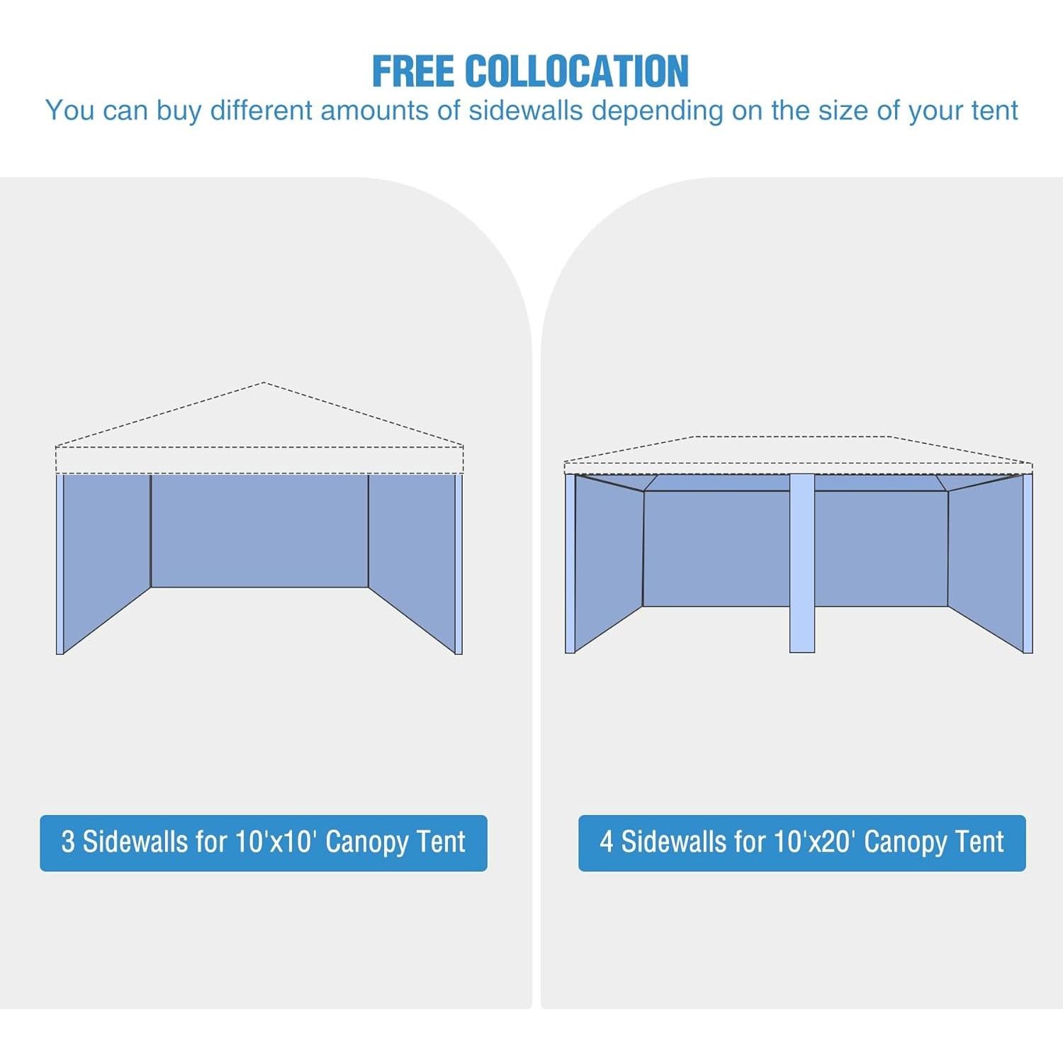 Pared Lateral Instantánea REDCAMP para Carpa 10x3 m Caqui/Azul/Blanco/Negro