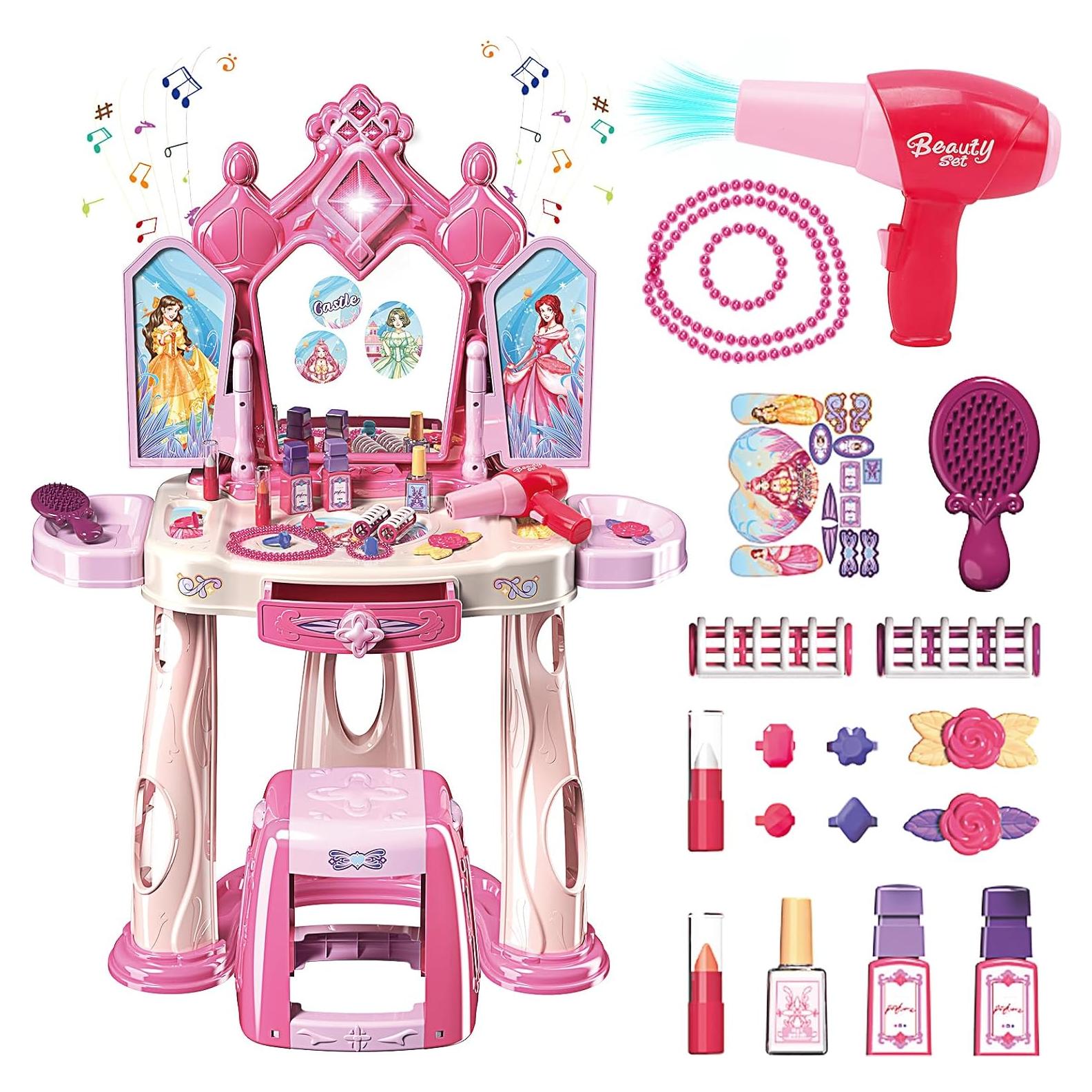 Juego de Mesa de Maquillaje Infantil con Taburete 1195