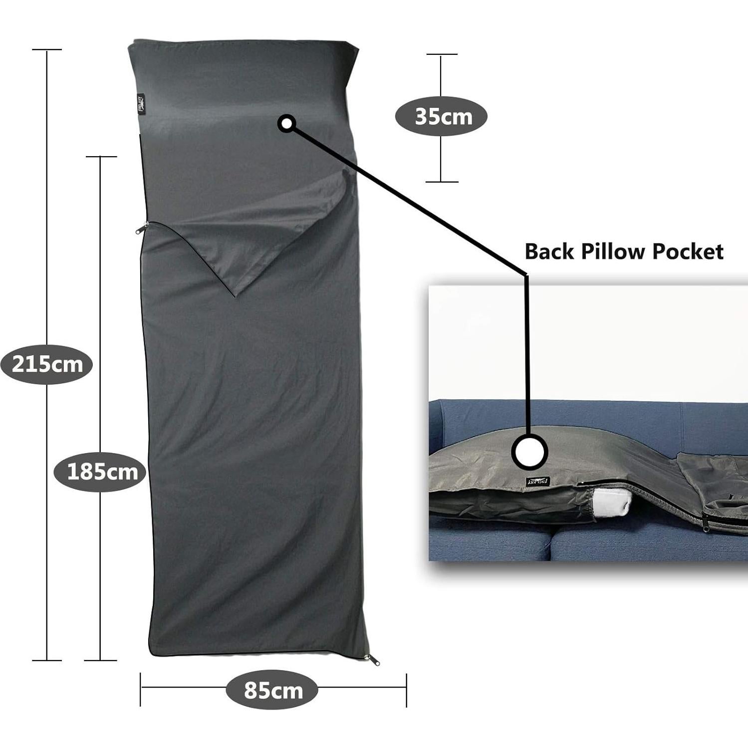 Saco de Dormir Frelaxy XL 215.8x84.8cm Gris Oscuro