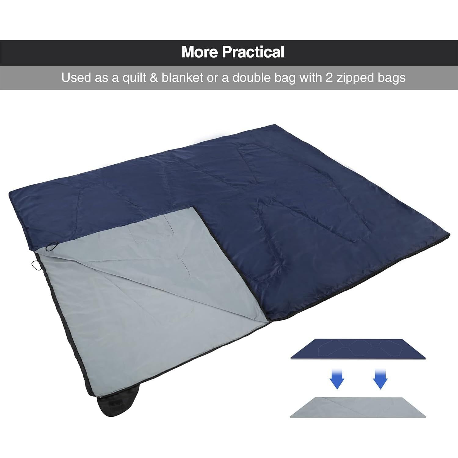 Saco de Dormir Ultra Ligero REDCAMP 1 Persona Azul Marino