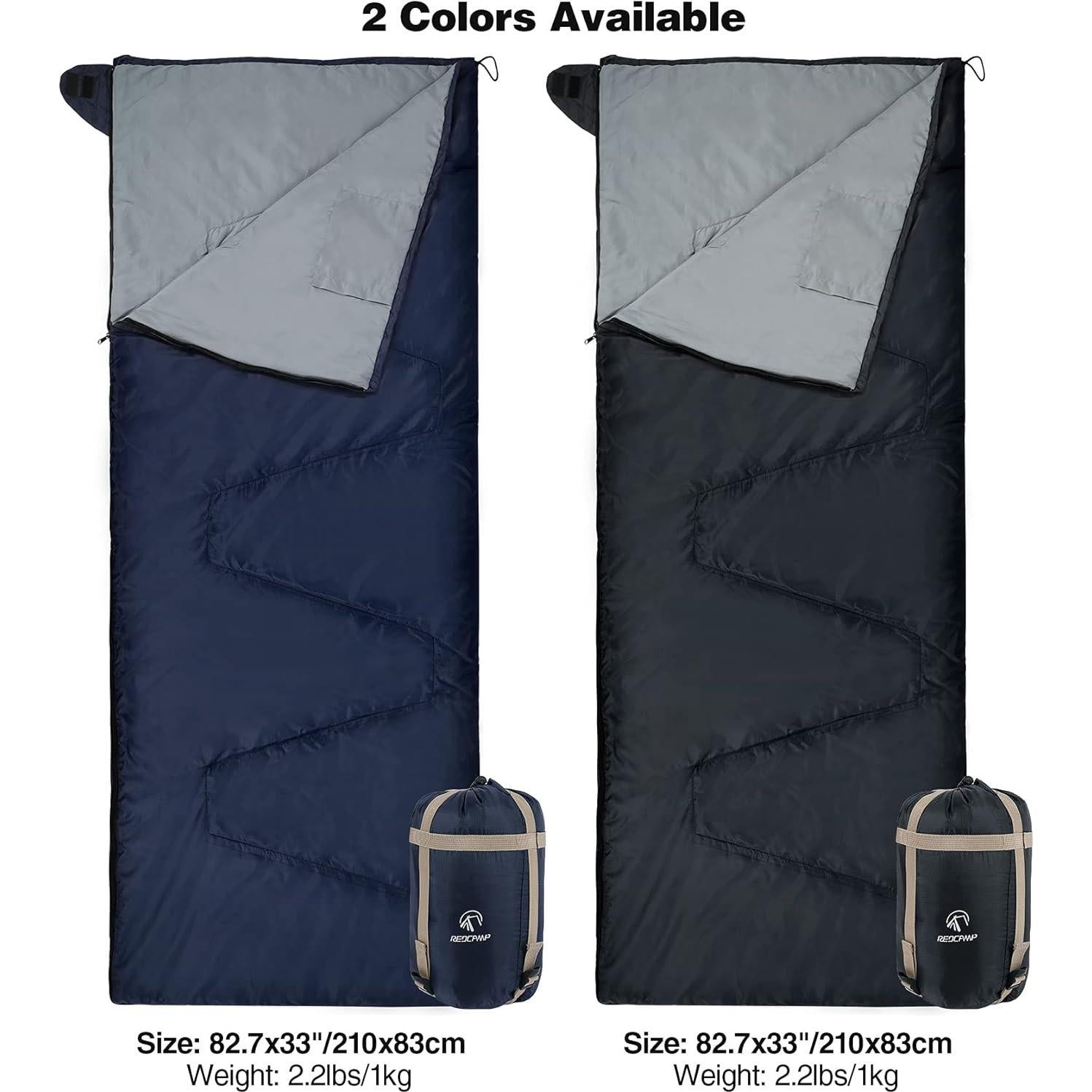 Saco de Dormir Ultra Ligero REDCAMP 1 Persona Azul Marino