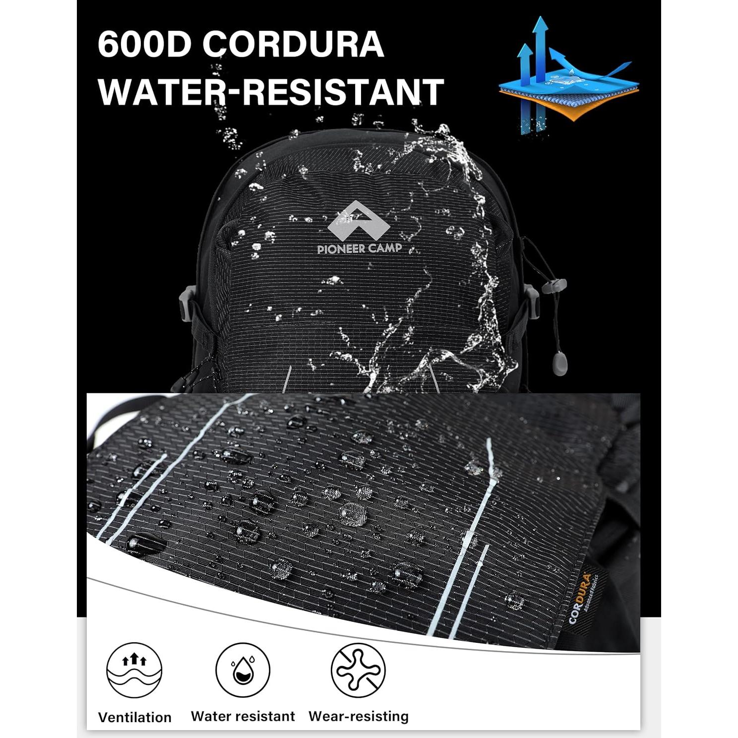 Mochila de Senderismo Pioneer Camp 22L Negra Ligera y Ergonómica