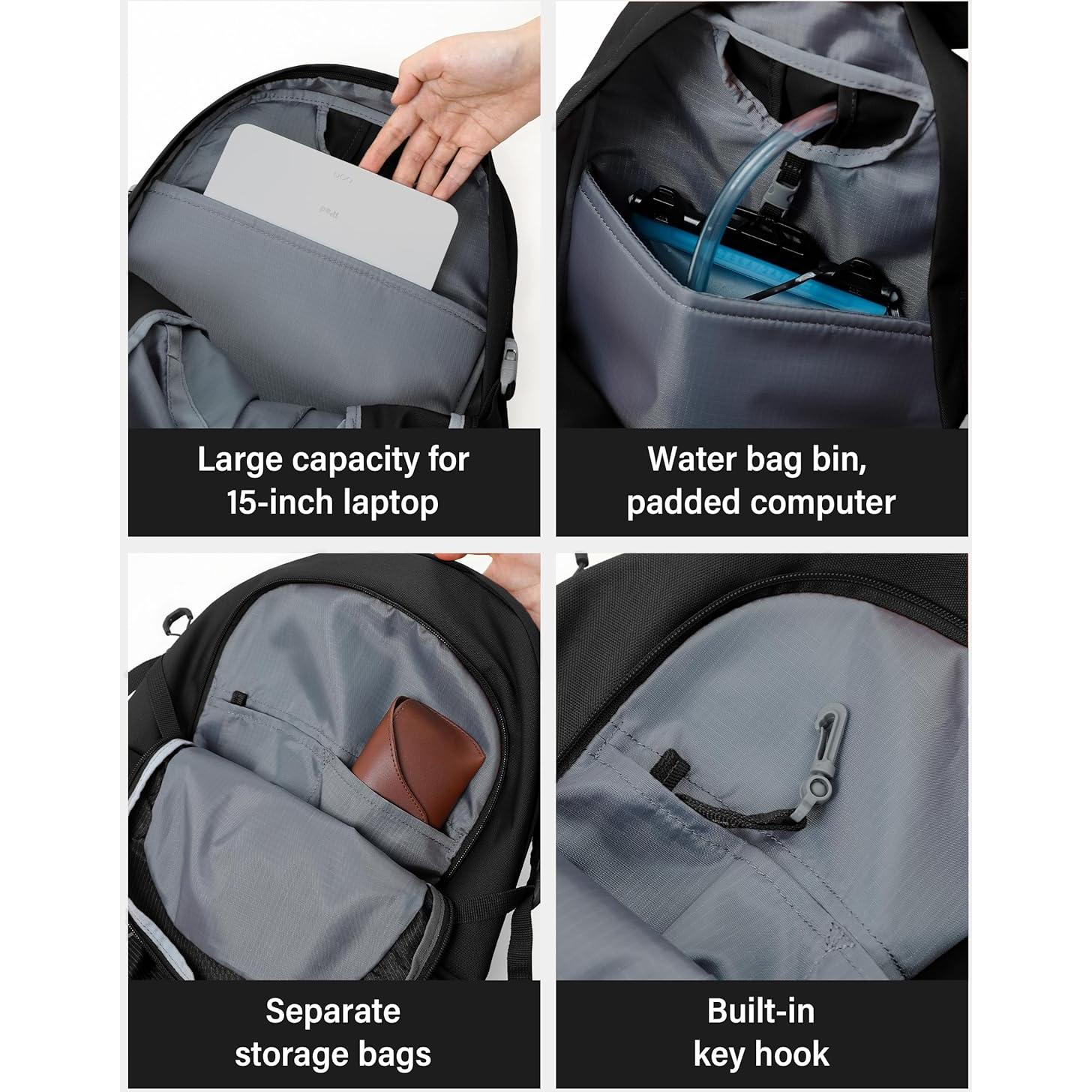 Mochila de Senderismo Pioneer Camp 22L Negra Ligera y Ergonómica