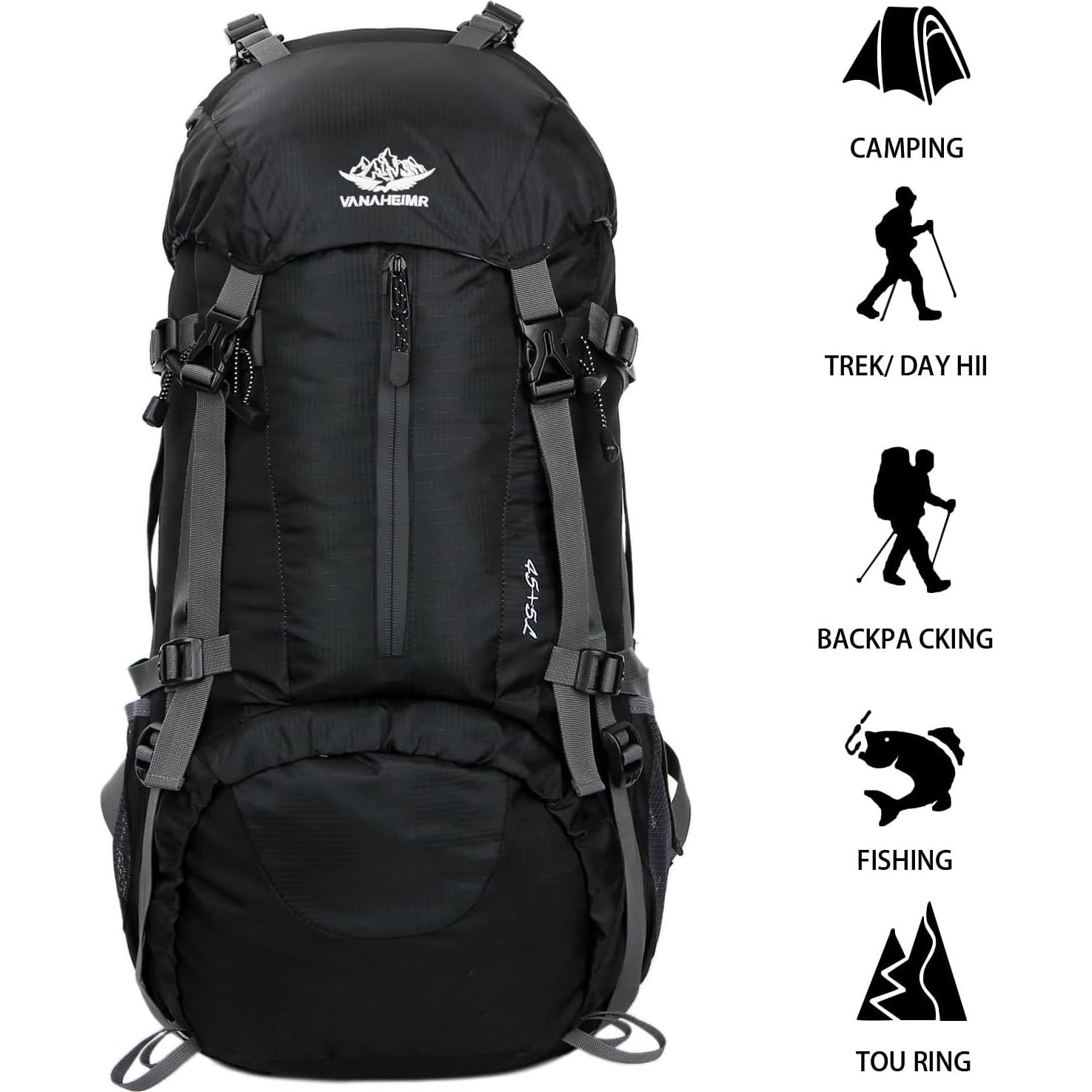 Mochila de Senderismo Esup 50L con Cubierta Impermeable