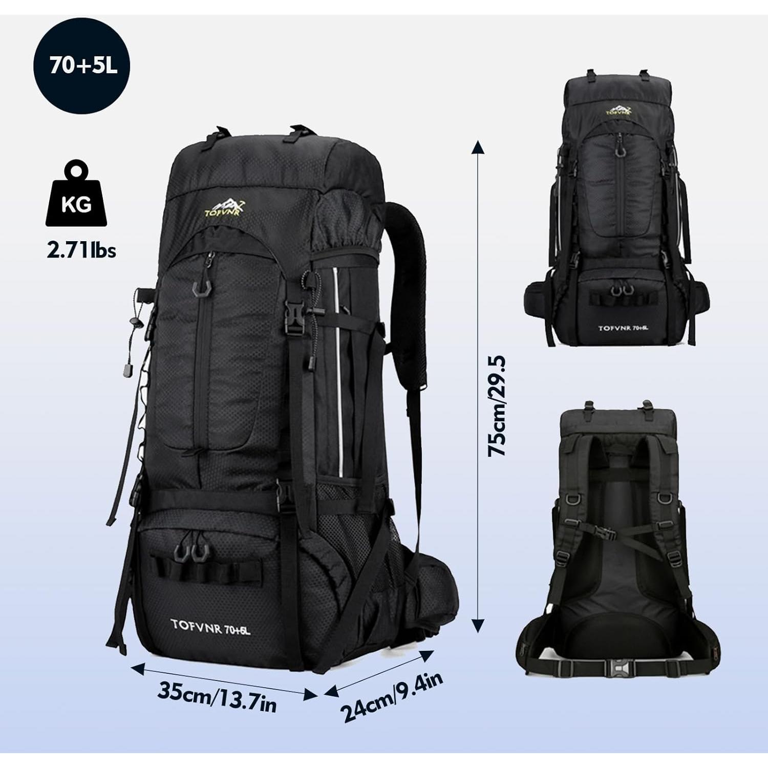 Mochila de Senderismo Blackpongo 75L Resistente al Agua