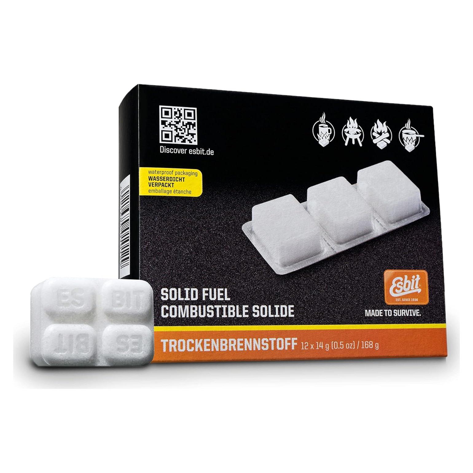 Tabletas de Combustible Sólido Esbit 14g - 12 Piezas para Camping