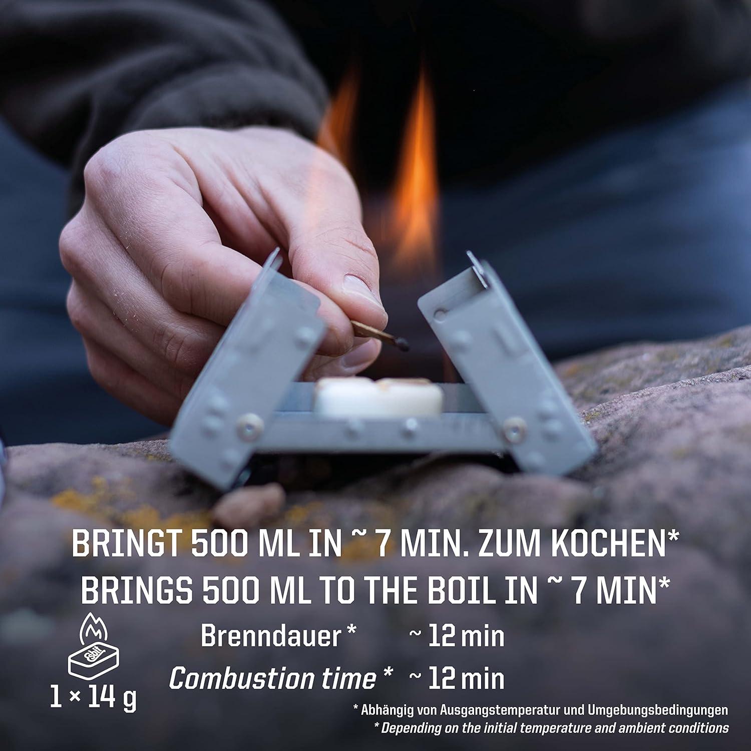 Tabletas de Combustible Sólido Esbit 14g - 12 Piezas para Camping