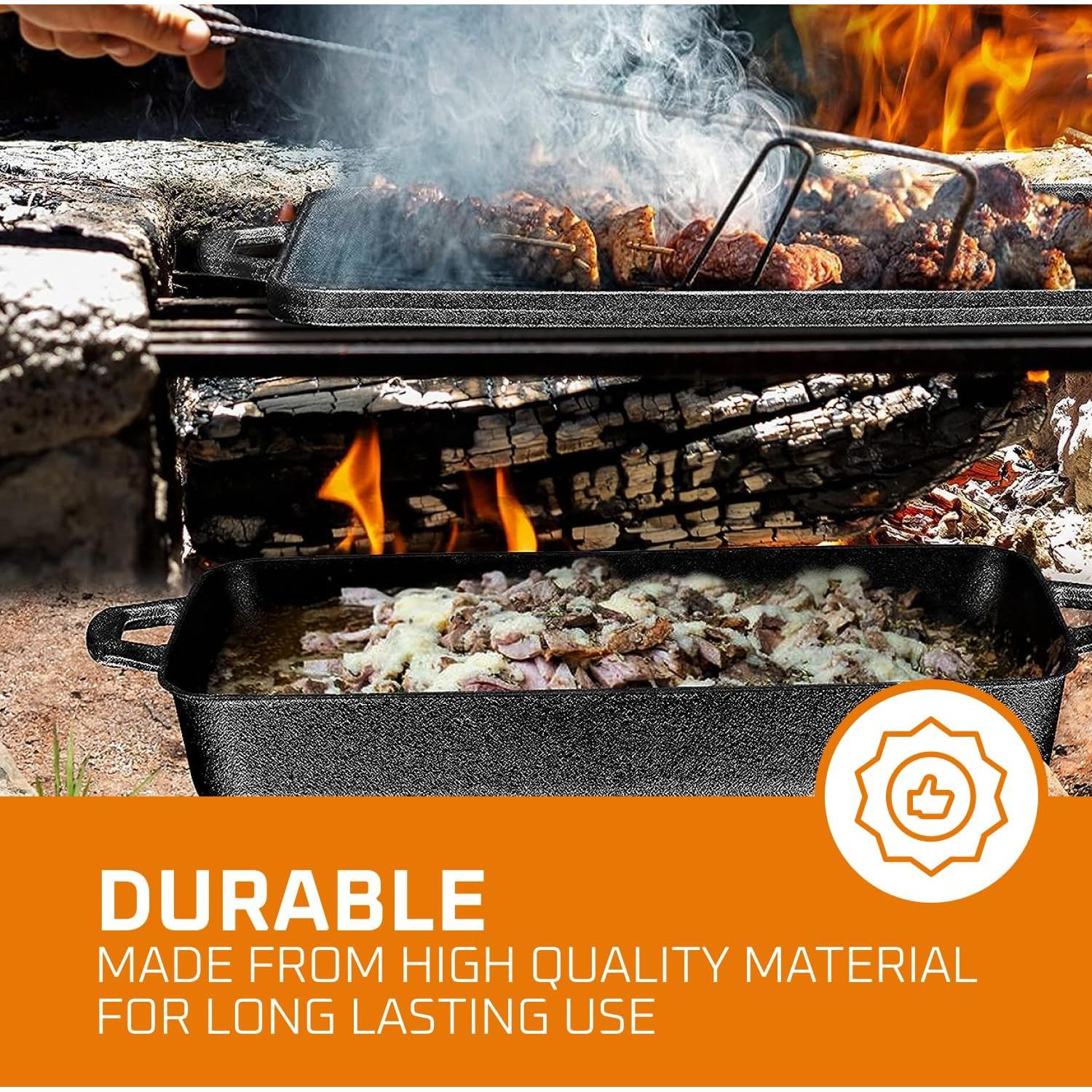 Sartén de Hierro Fundido Bruntmor 4.3L Pre-sazonada con Tapa