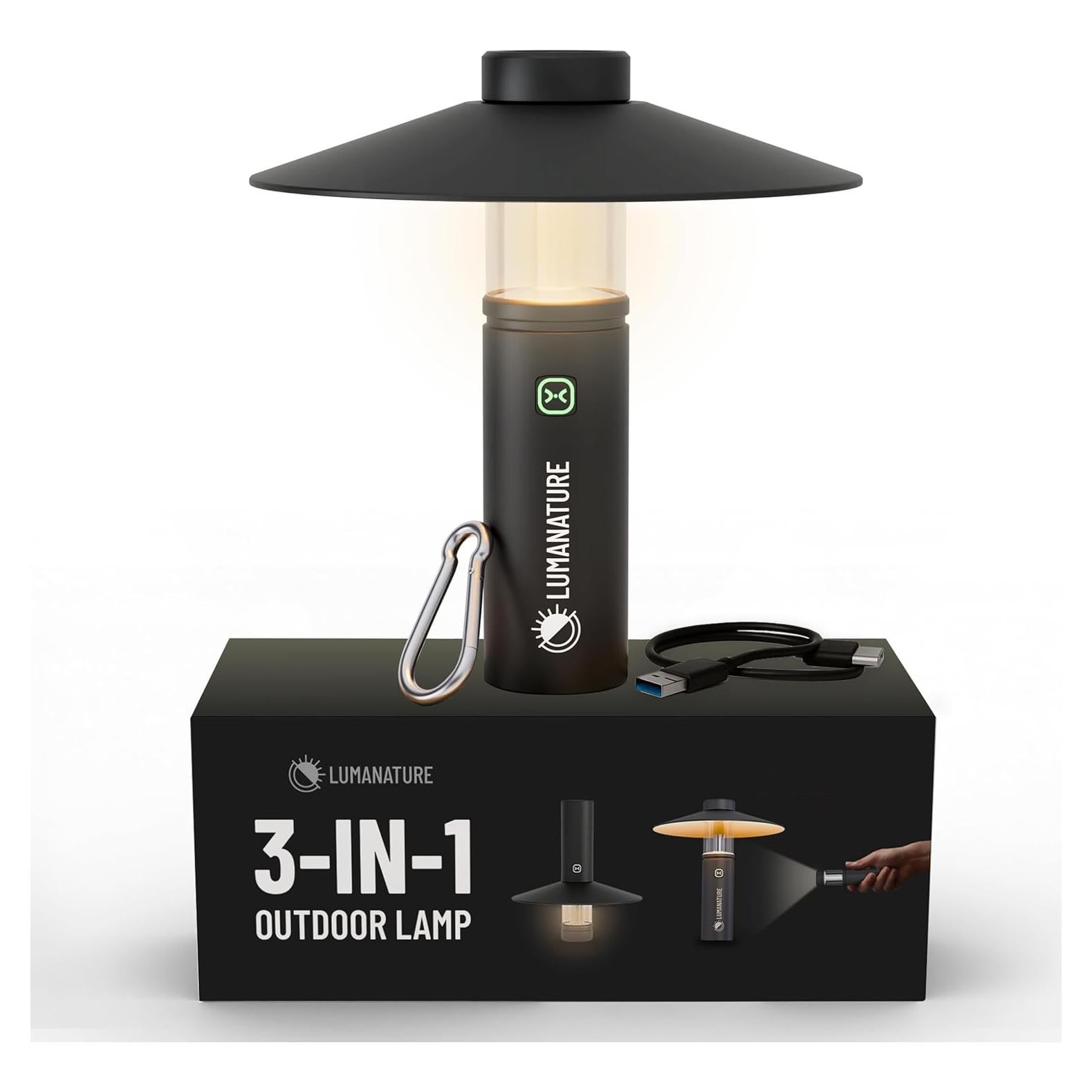 Linterna de Camping Lumanature CL001-BLK Recargable LED 2000mAh