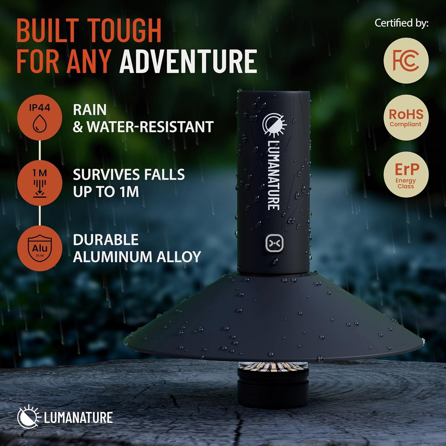 Linterna de Camping Lumanature CL001-BLK Recargable LED 2000mAh