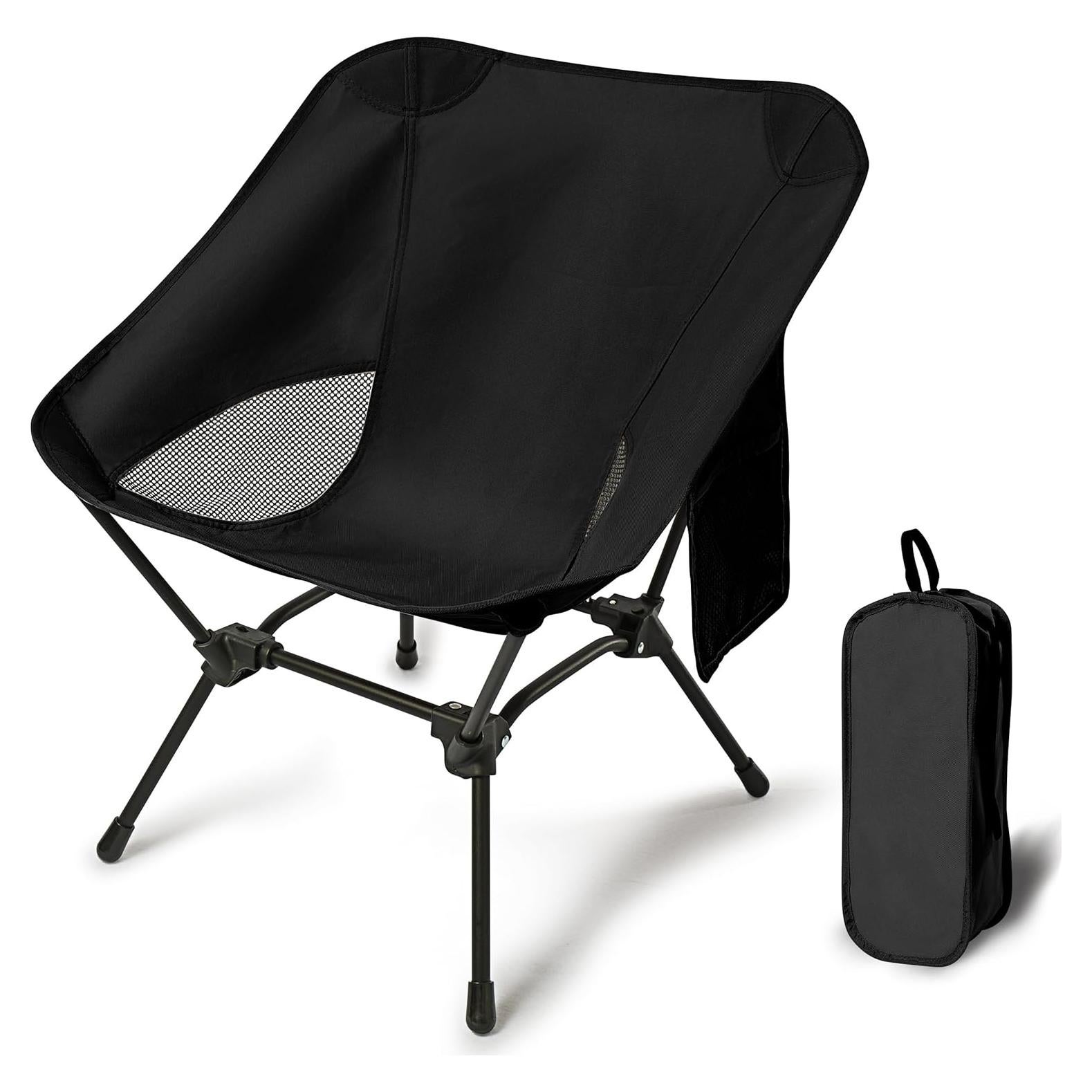 Silla de Camping Plegable Howjoe Negra con Altura Ajustable