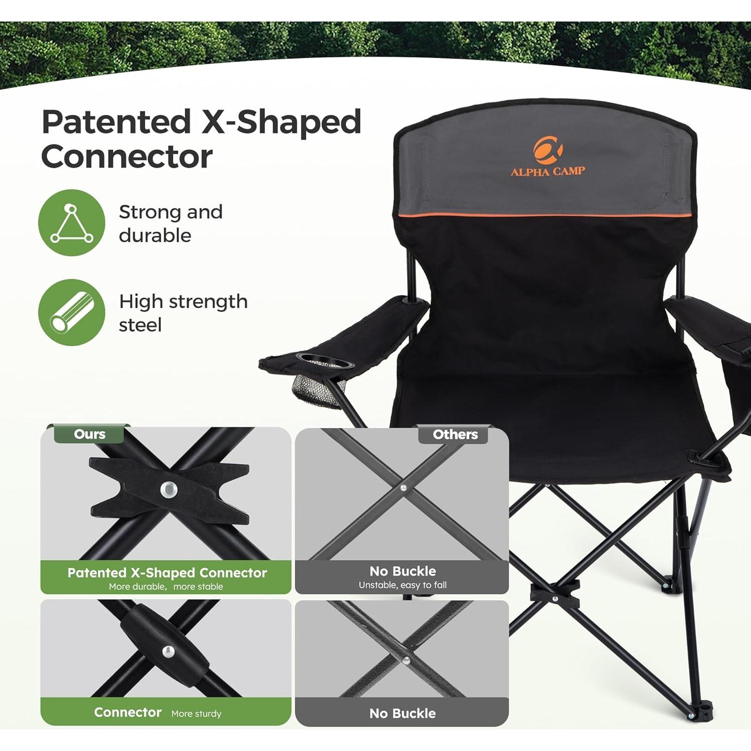 Silla de Camping LET'S CAMP 2 Pack Plegable con Enfriador
