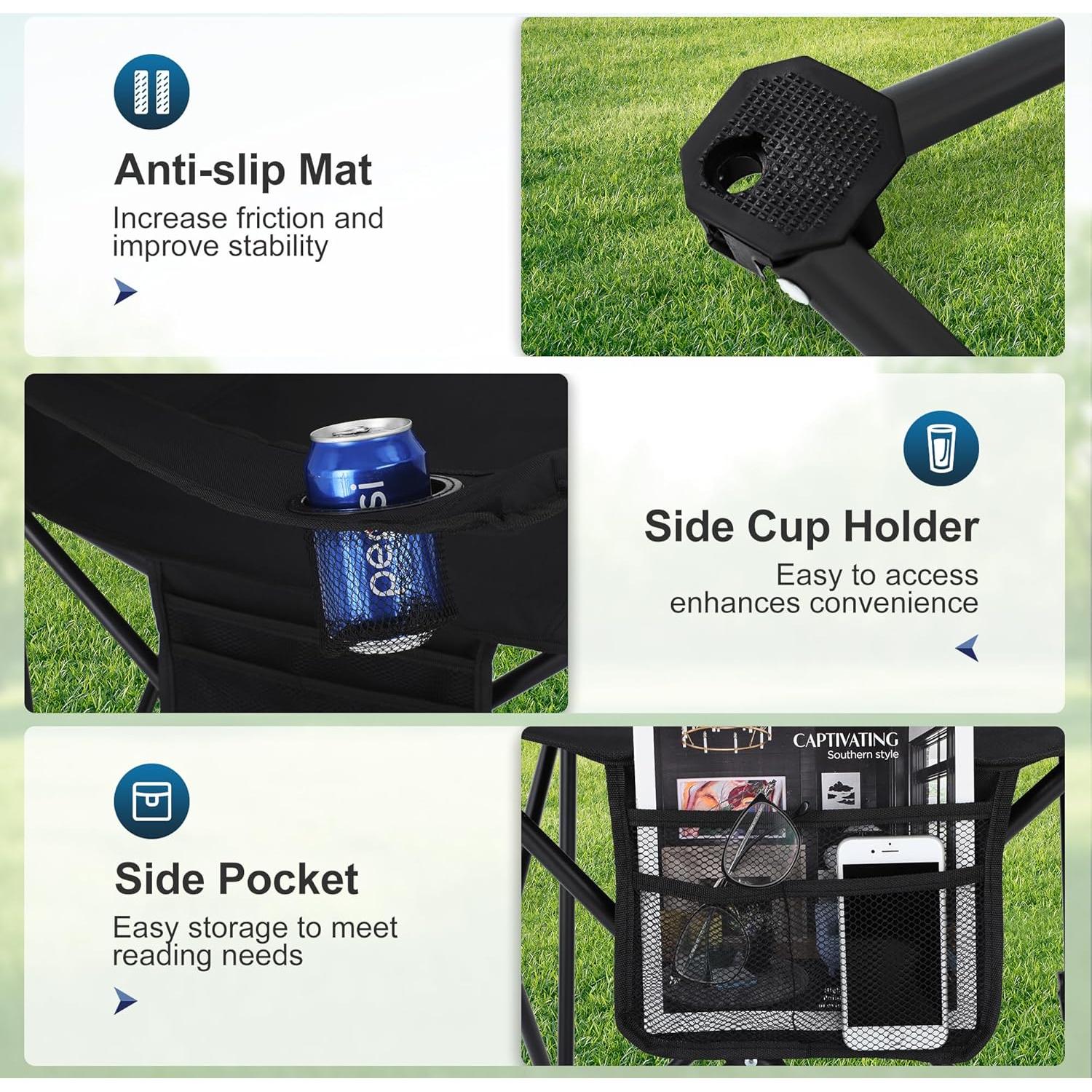 Silla de Camping LET'S CAMP 2 Pack Plegable con Enfriador