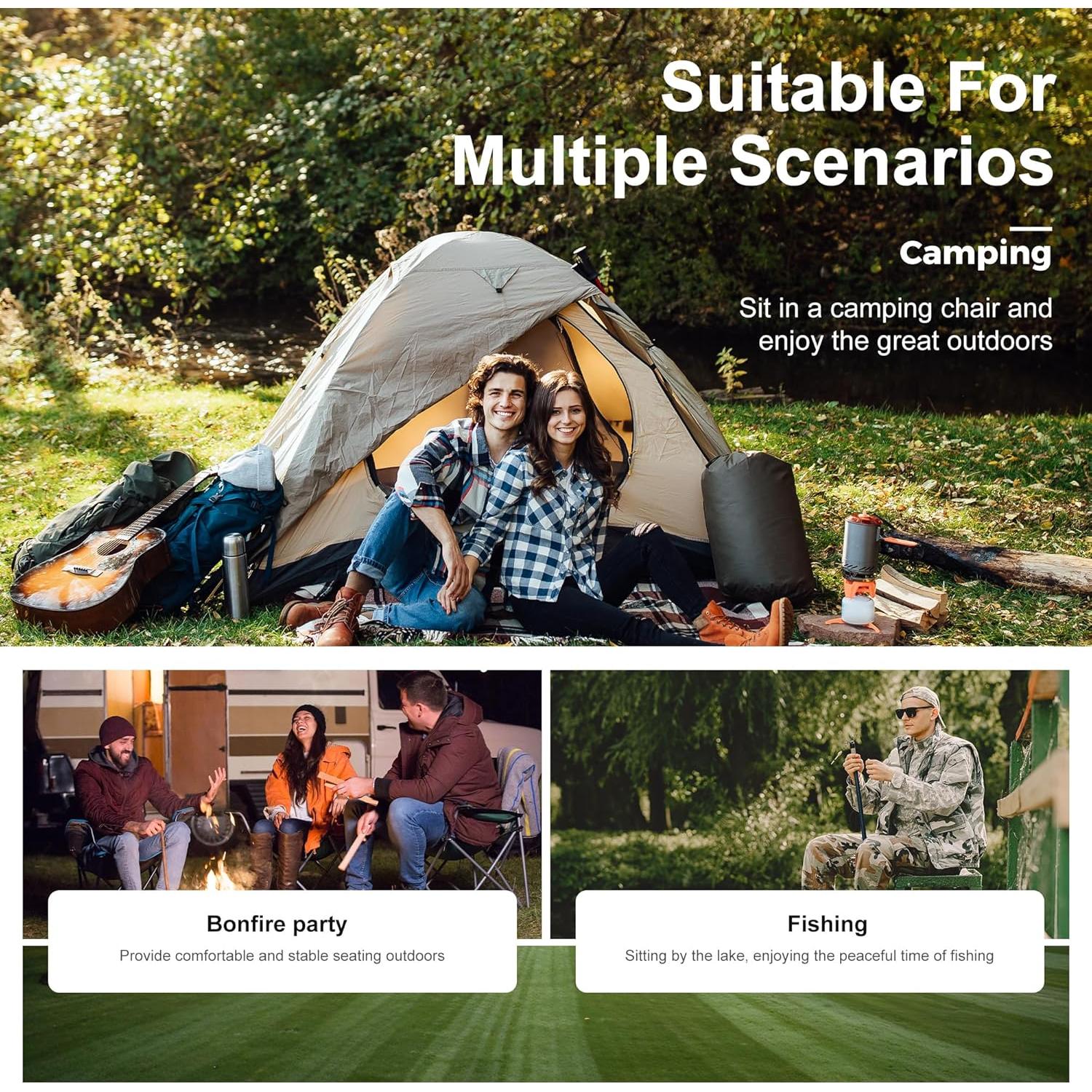 Silla de Camping LET'S CAMP 2 Pack Plegable con Enfriador