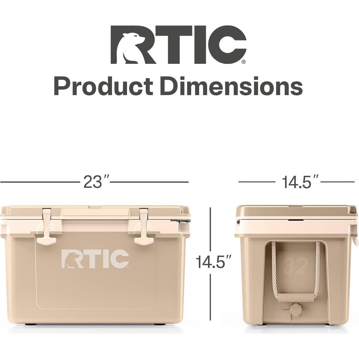 Enfriador Aislado RTIC Ultra-Ligero 32 QT Playa 13.6 kg