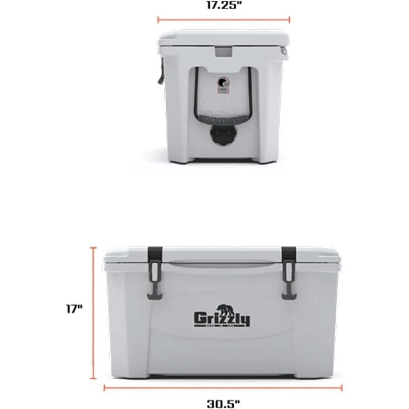 Cooler Grizzly 45 qt Aislado Rotomoldeado Negro - Hecho en EE. UU.