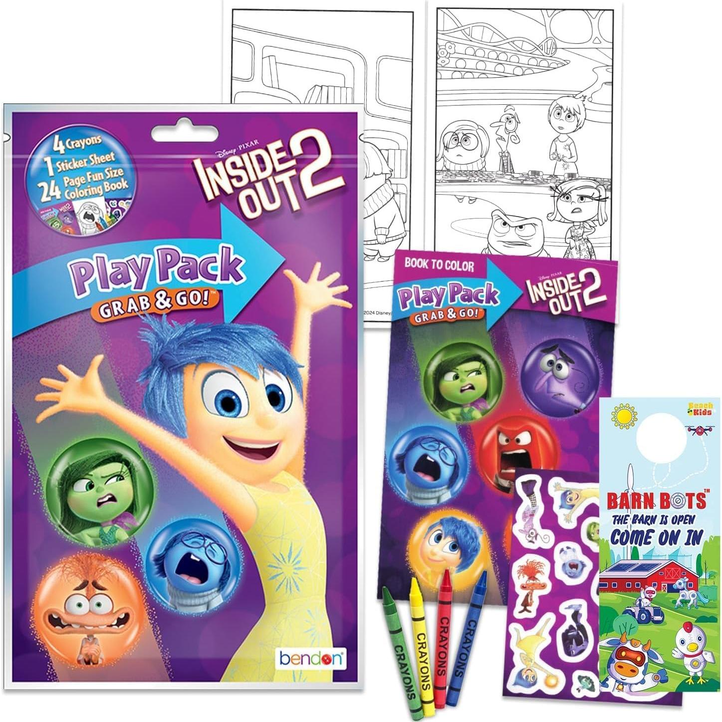 Conjunto de Libros para Colorear Disney Intensamente 2 - 2 Libros, Crayones y Stickers