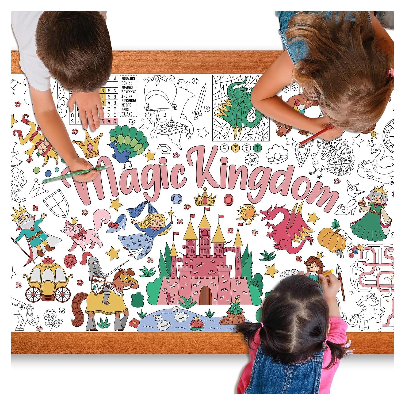 Póster para Colorear Gigante Zachely 76x183 cm Reino Mágico