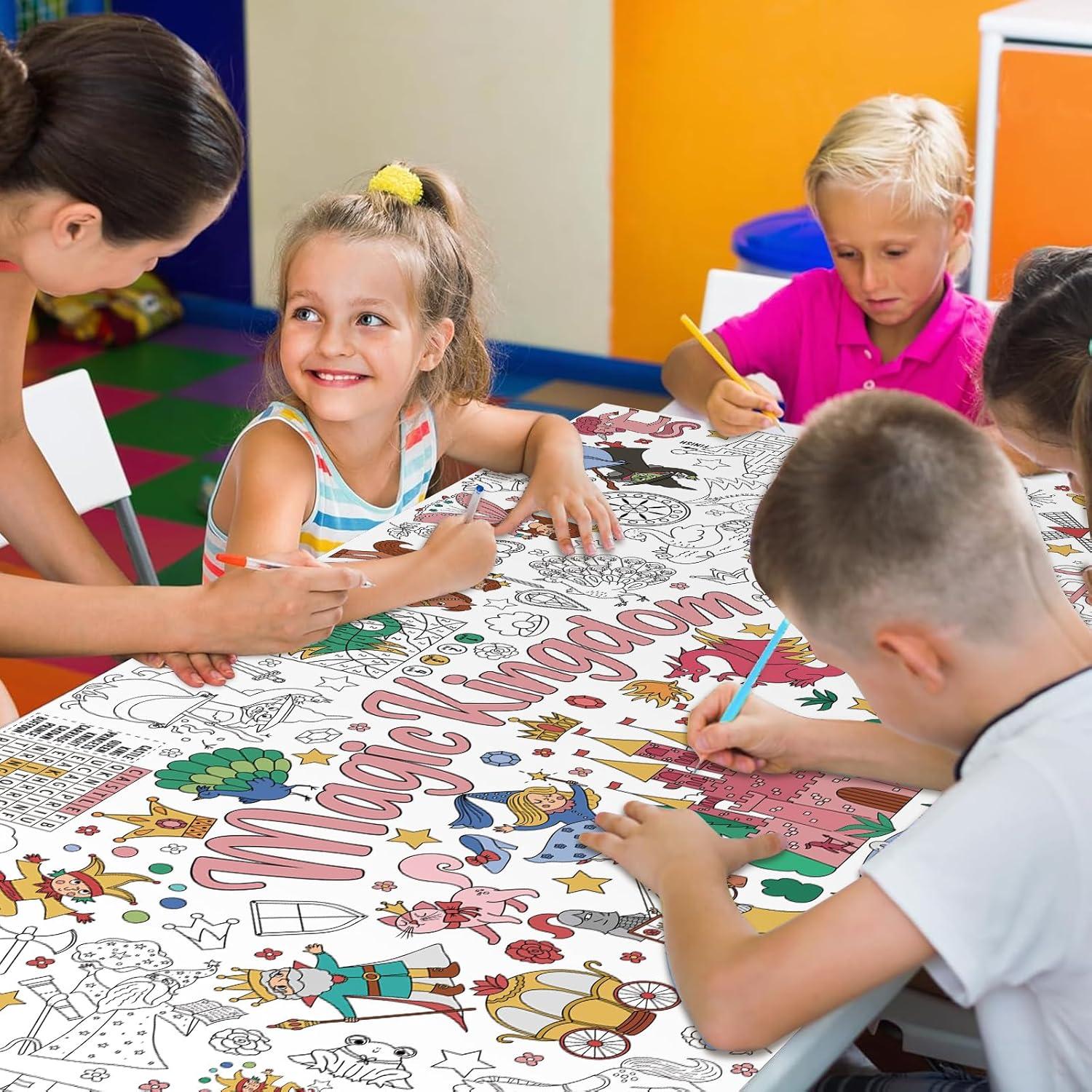 Póster para Colorear Gigante Zachely 76x183 cm Reino Mágico