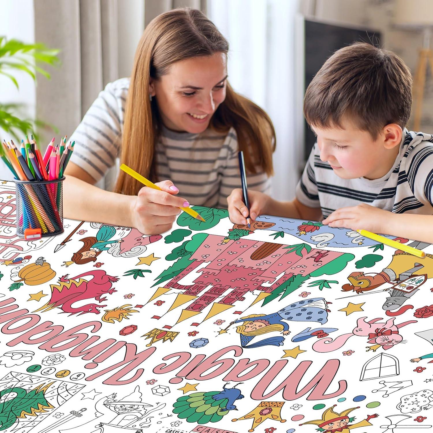 Póster para Colorear Gigante Zachely 76x183 cm Reino Mágico