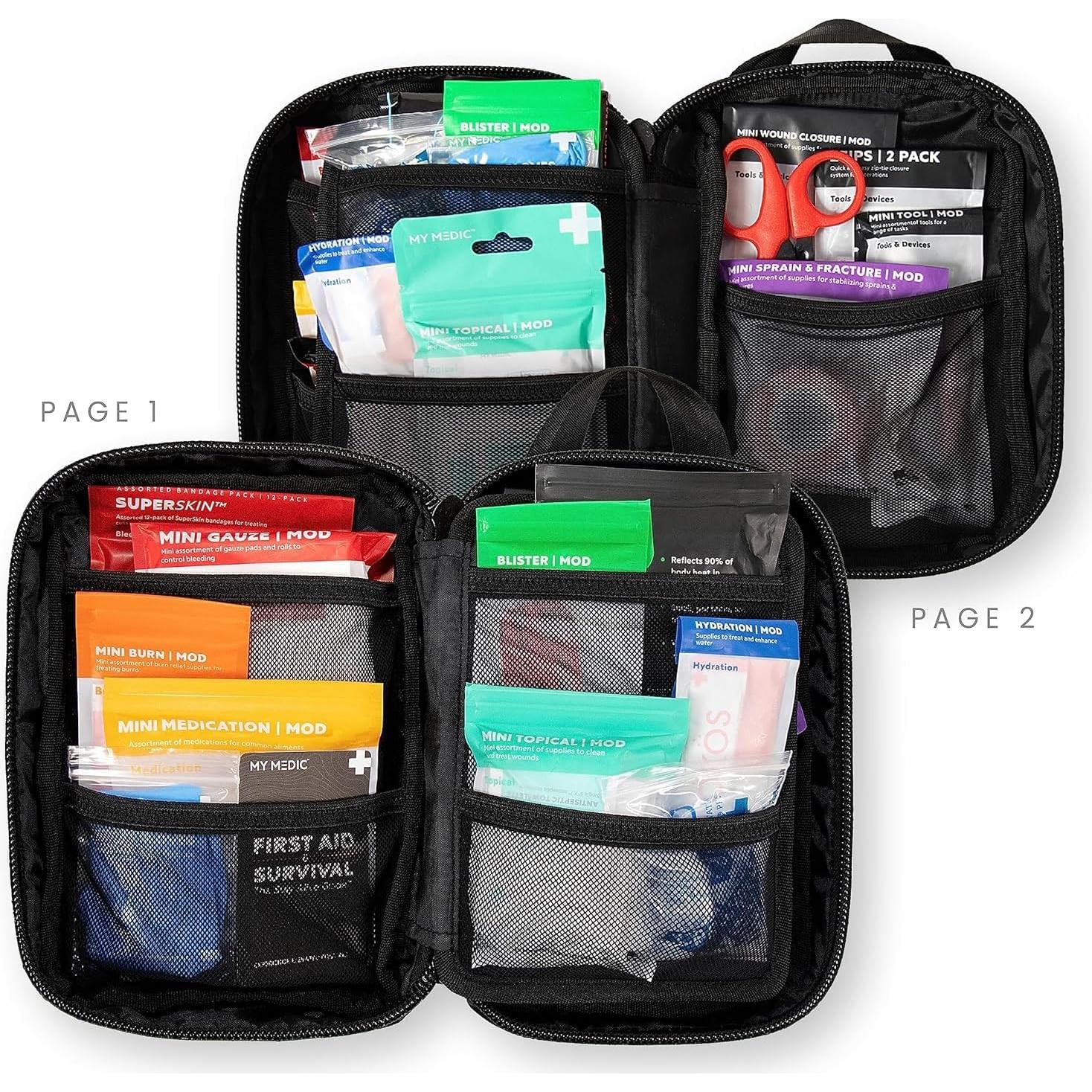 Kit de Primeros Auxilios Mi Medic MiFak Mini - 70 Artículos - Negro