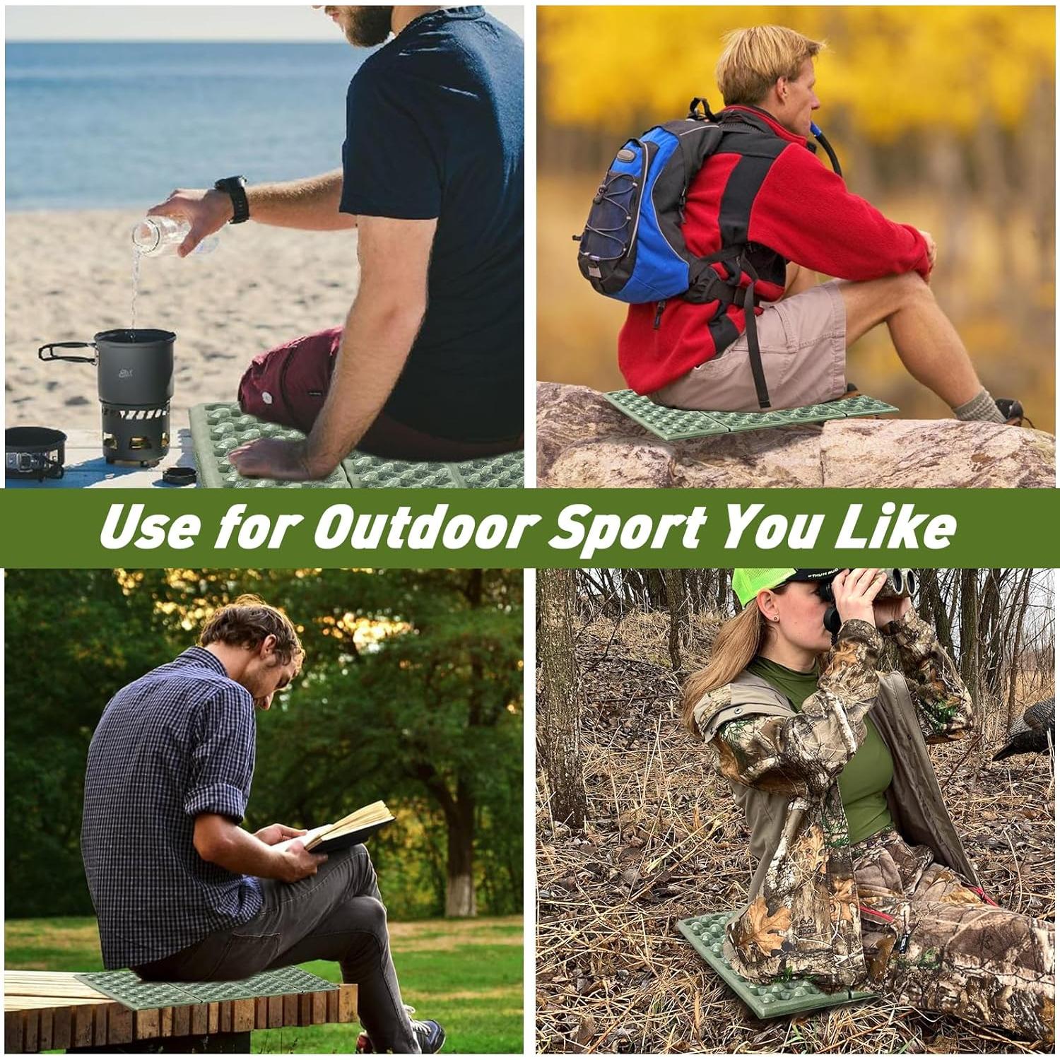 Cojín de Asiento Portátil ZAIXIA 2pack Gris para Caza y Camping