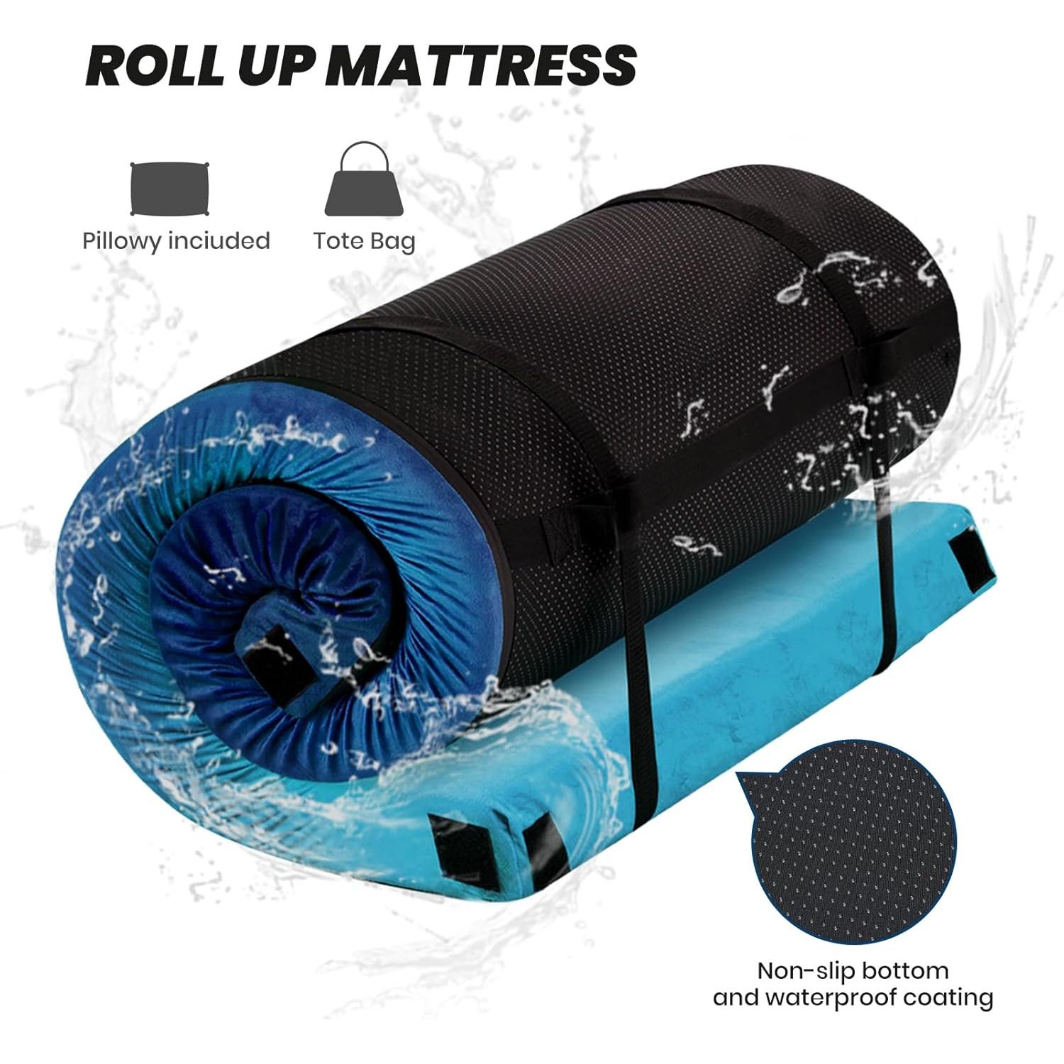 Colchoneta de Camping BUPPLEE Espuma Viscoelástica 183x61 cm