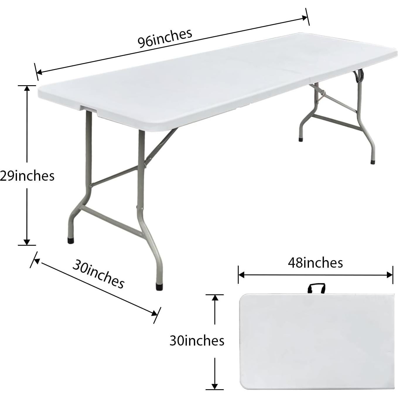 Mesa Plegable 2.44 Metros JingPieCle Blanca Resistente