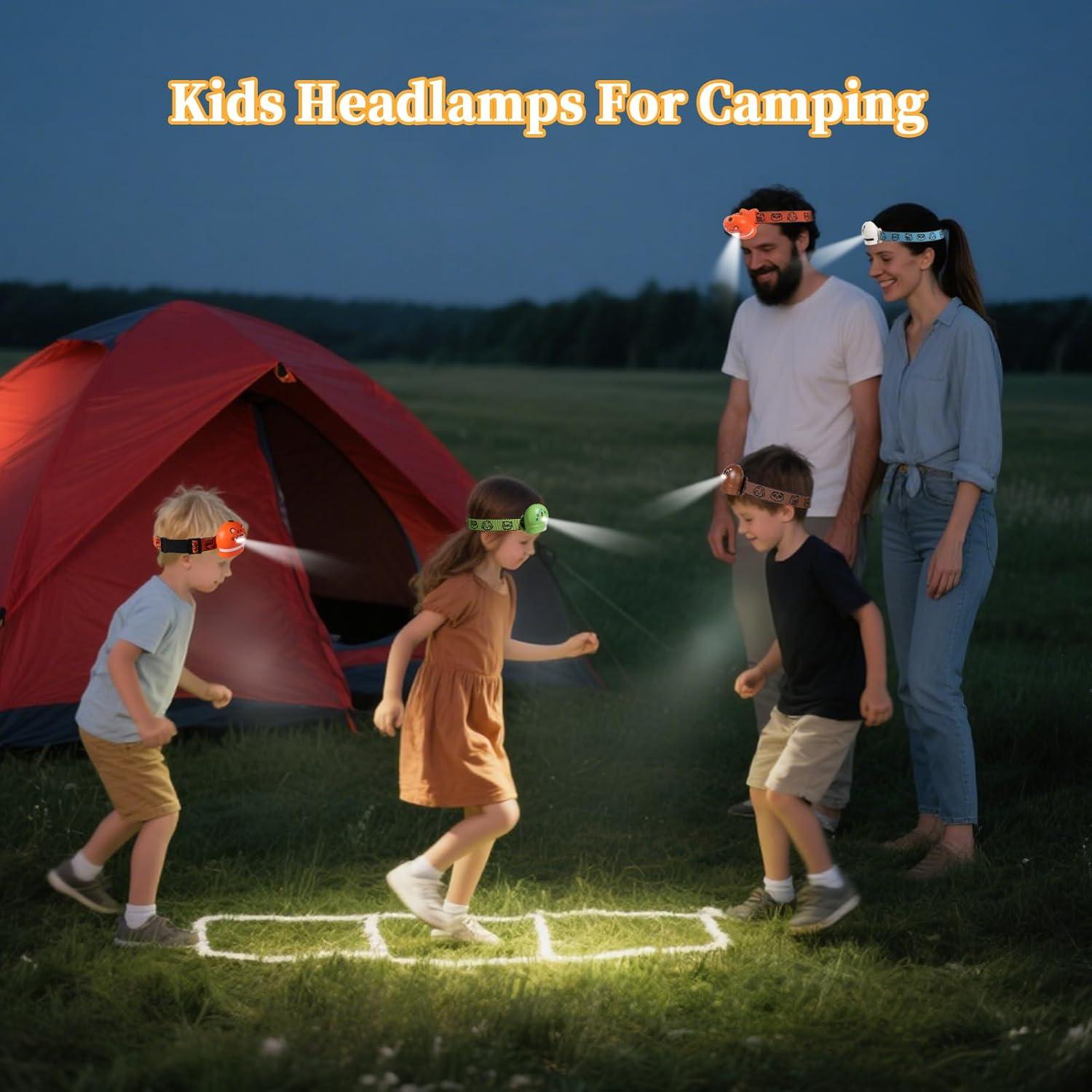 Linterna Frontal para Niños KunHe 4 Paquete IPX4 Baterías Incluidas