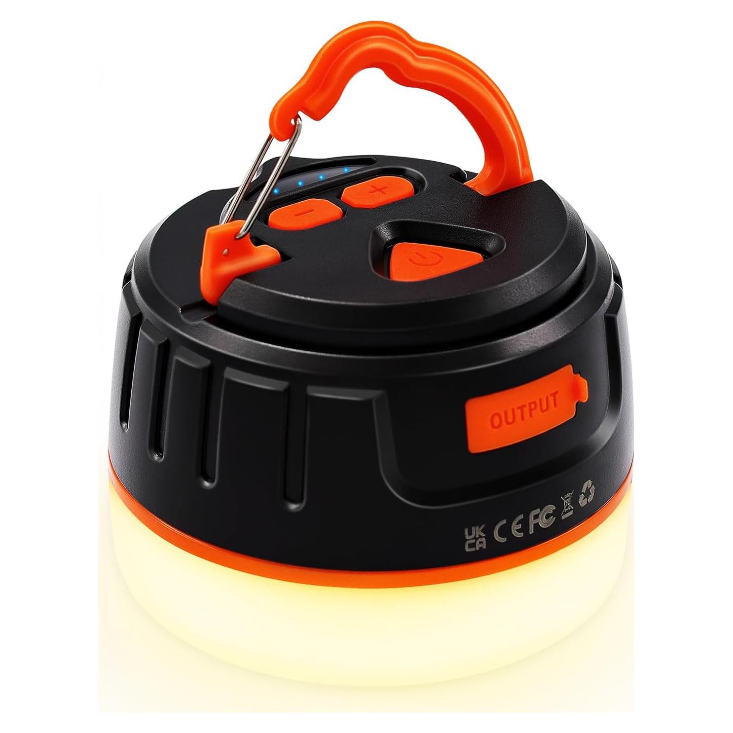 Linterna de Camping LED Yonktoo 1000LM Recargable IPX5 Naranja