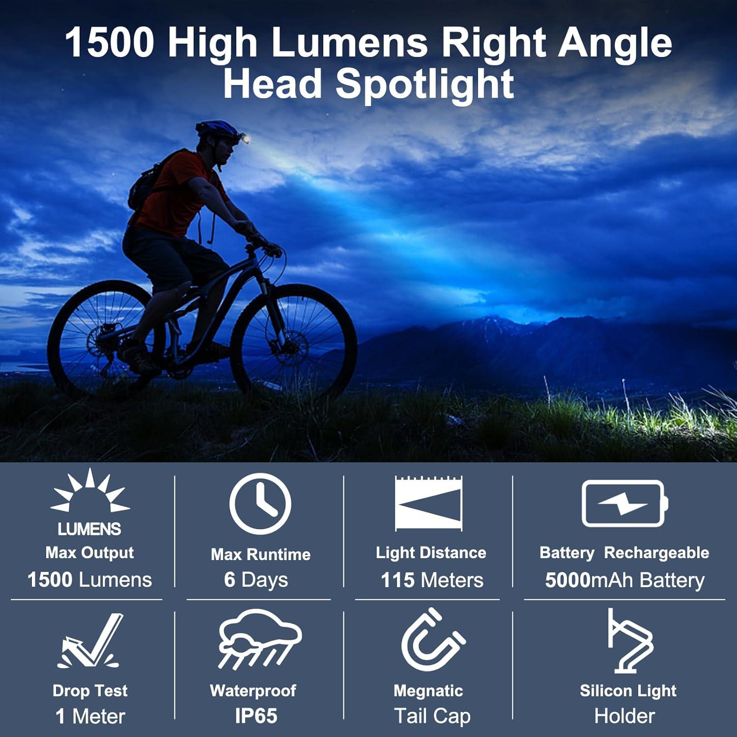 Linterna Frontal Recargable SightLux F0900-HD 1500 Lúmenes LED