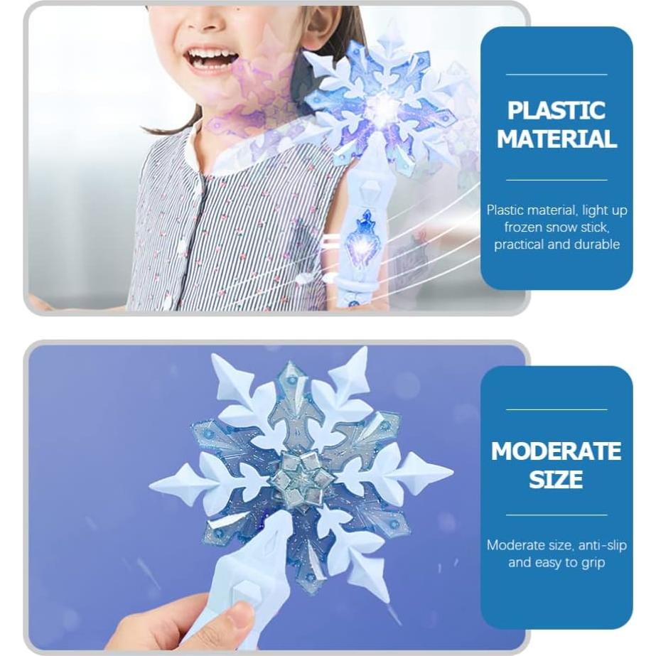 Varita LED Iluminada Kisangel Copo de Nieve Azul 32x11cm