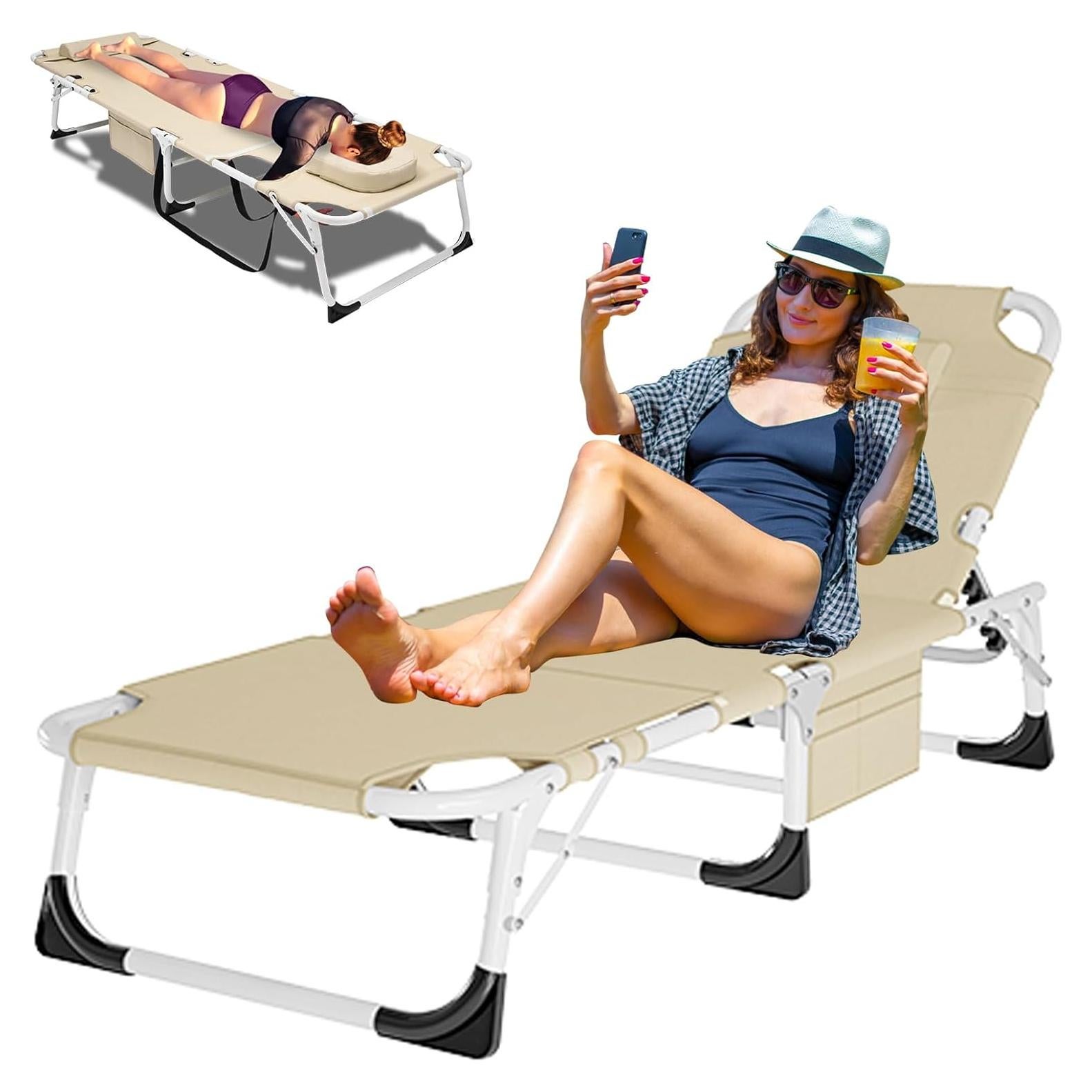 Cama de Camping Plegable ABORON K16ZDC 190x69cm con Colchón