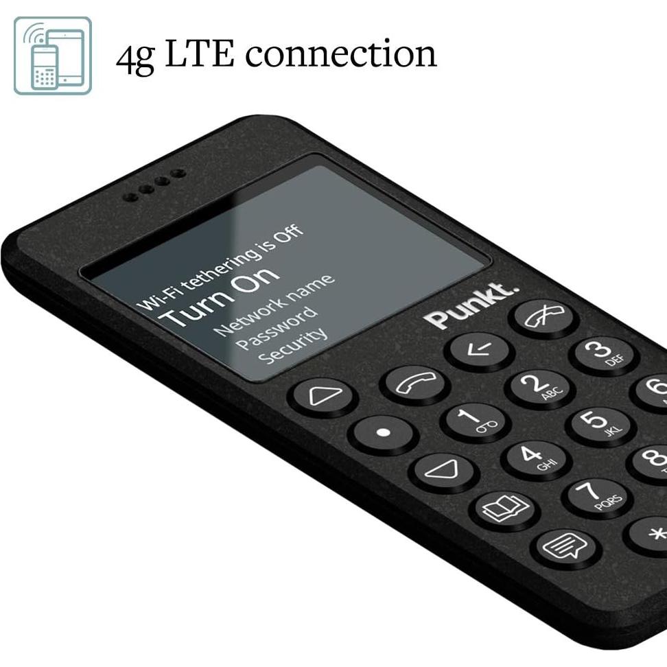 Teléfono Móvil Punkt. MP02 4G LTE Minimalista - Negro